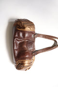 See by Chloé Brown Barrel Bag with Gold Trim