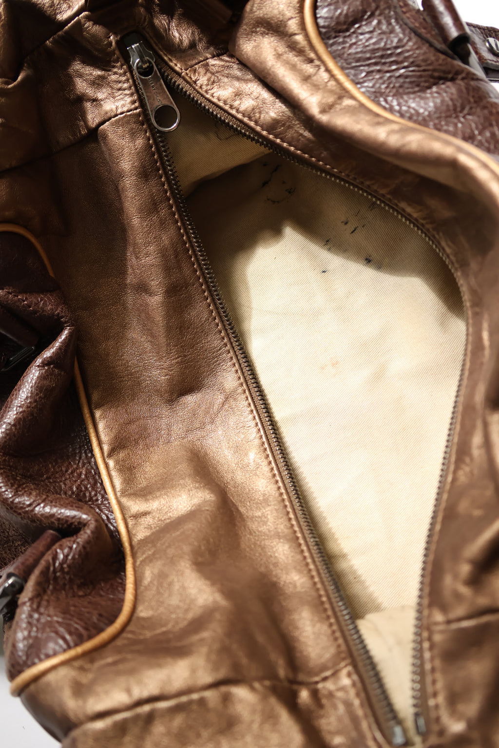 See by Chloé Brown Barrel Bag with Gold Trim