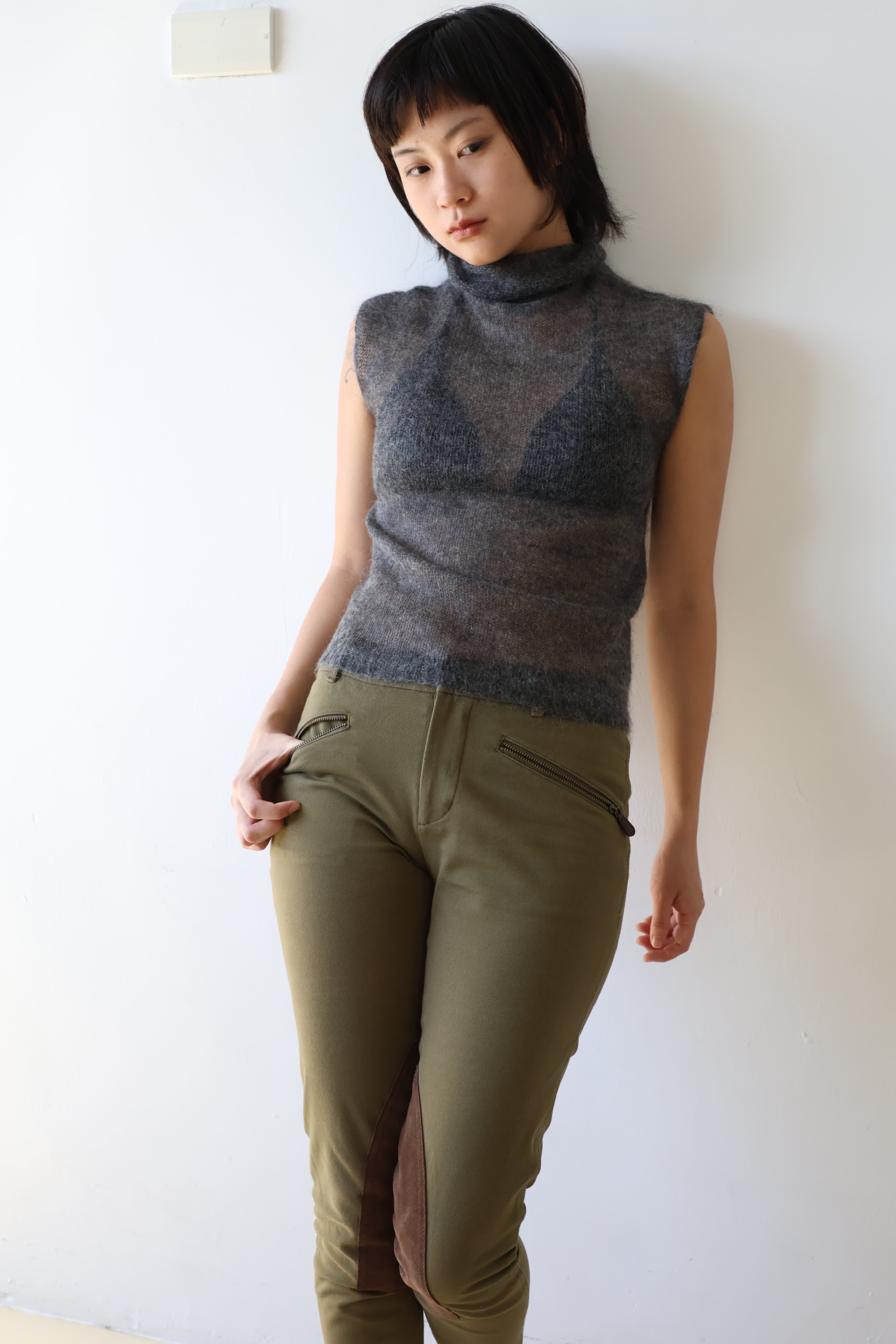 Ralph Lauren Olive Green Suede Casual Trousers