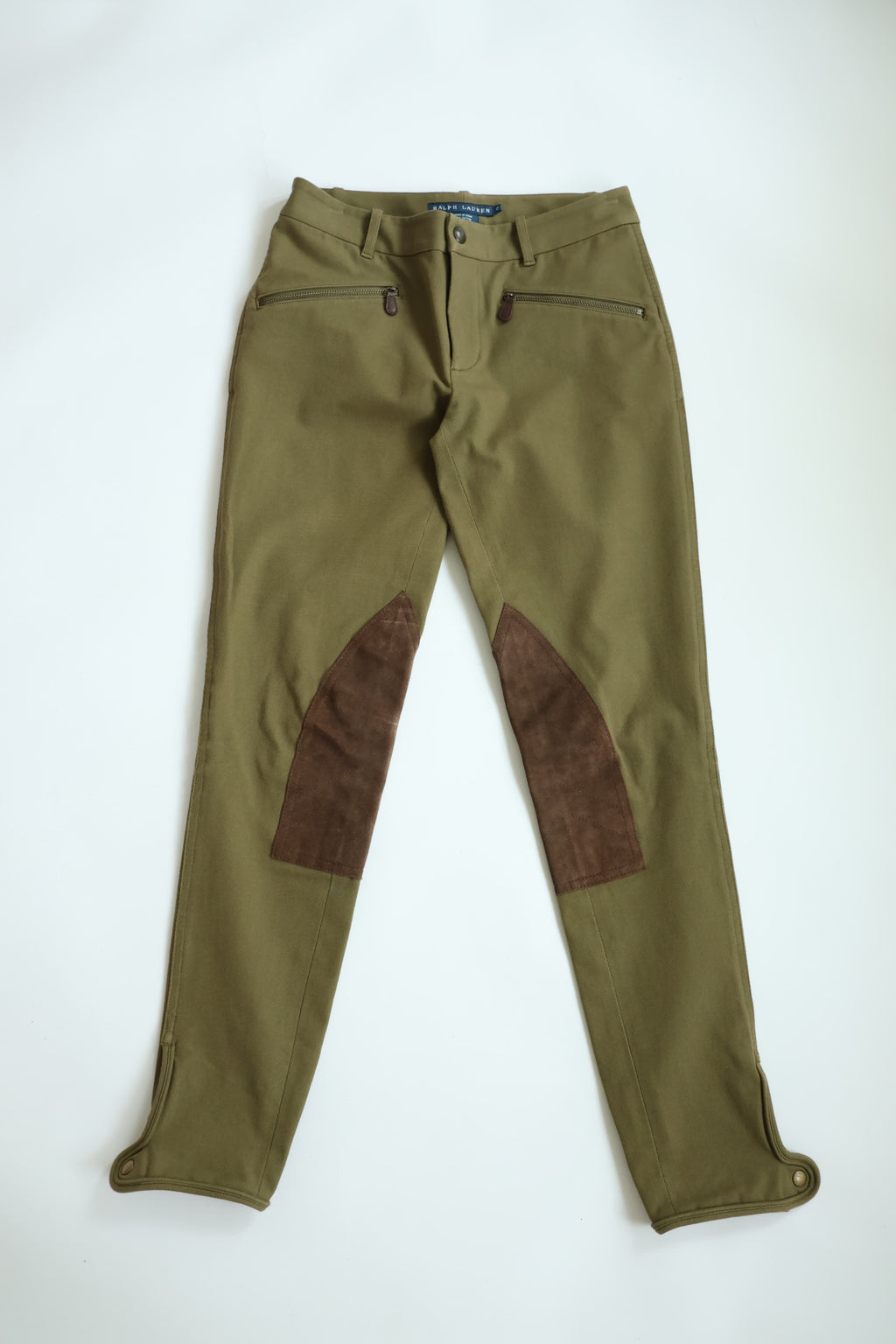 Ralph Lauren Olive Green Suede Casual Trousers
