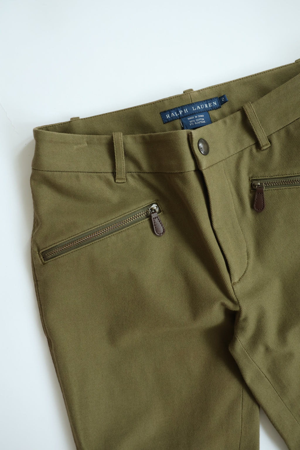 Ralph Lauren Olive Green Suede Casual Trousers
