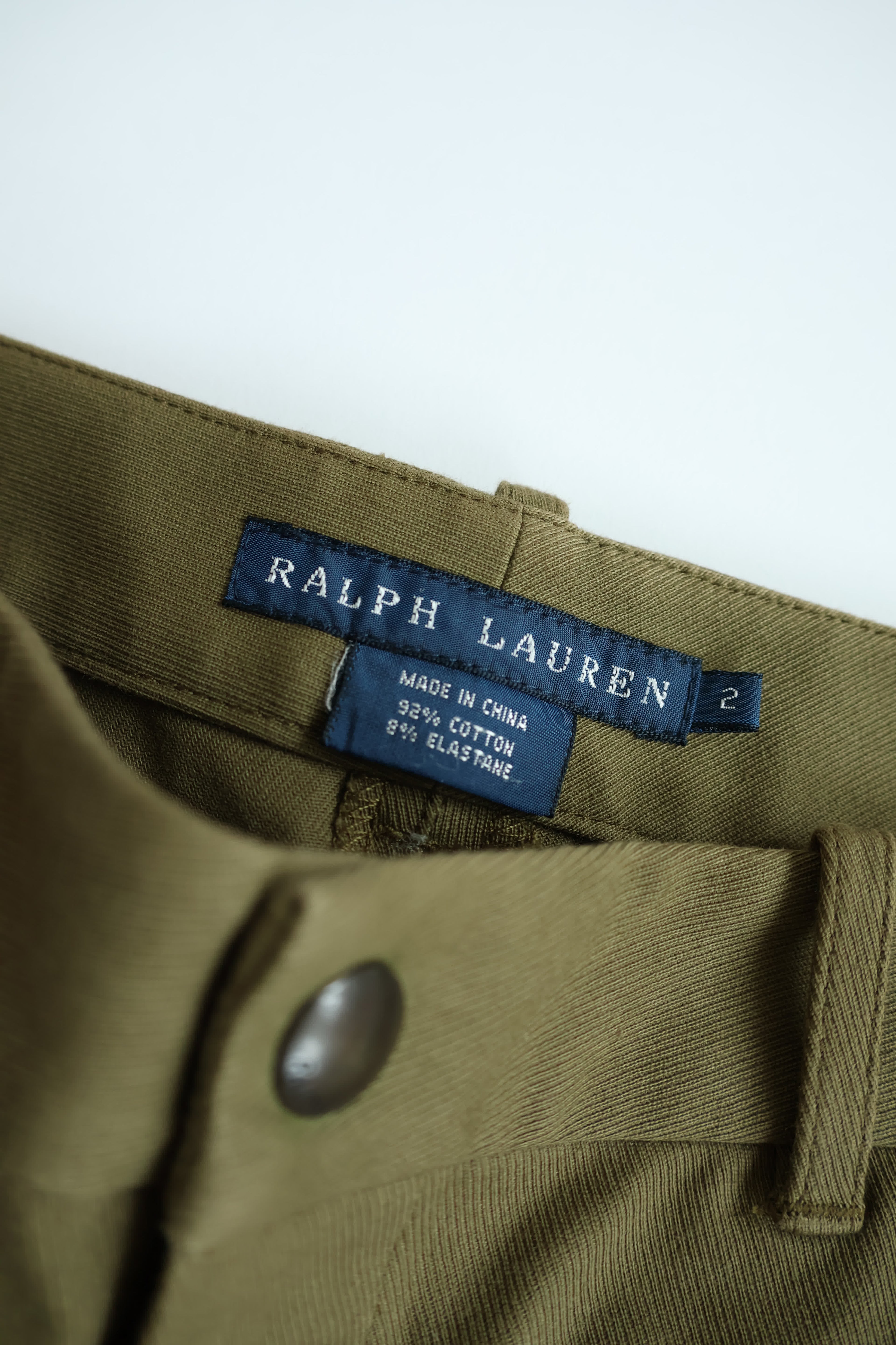 Ralph Lauren Olive Green Suede Casual Trousers