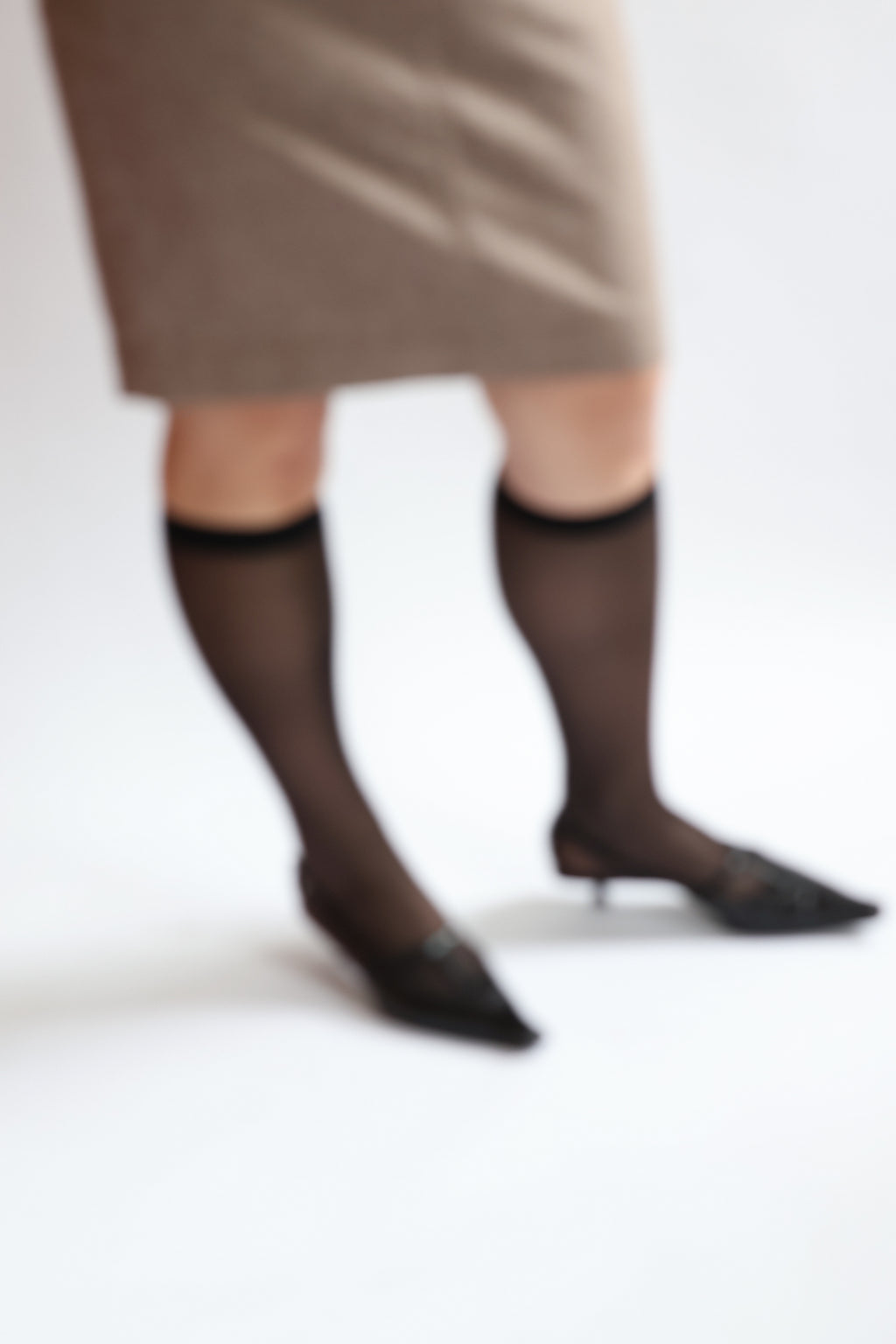 Brown Button-Front Belted Skirt