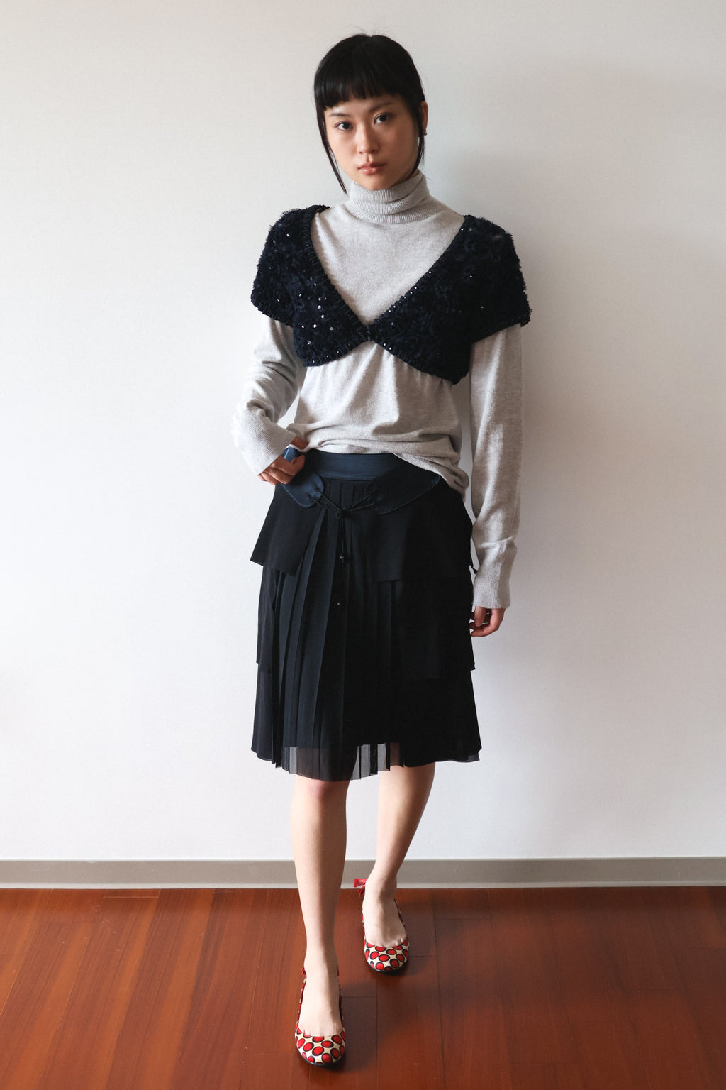 Vivienne Tam Chinese Black Fringed Skirt