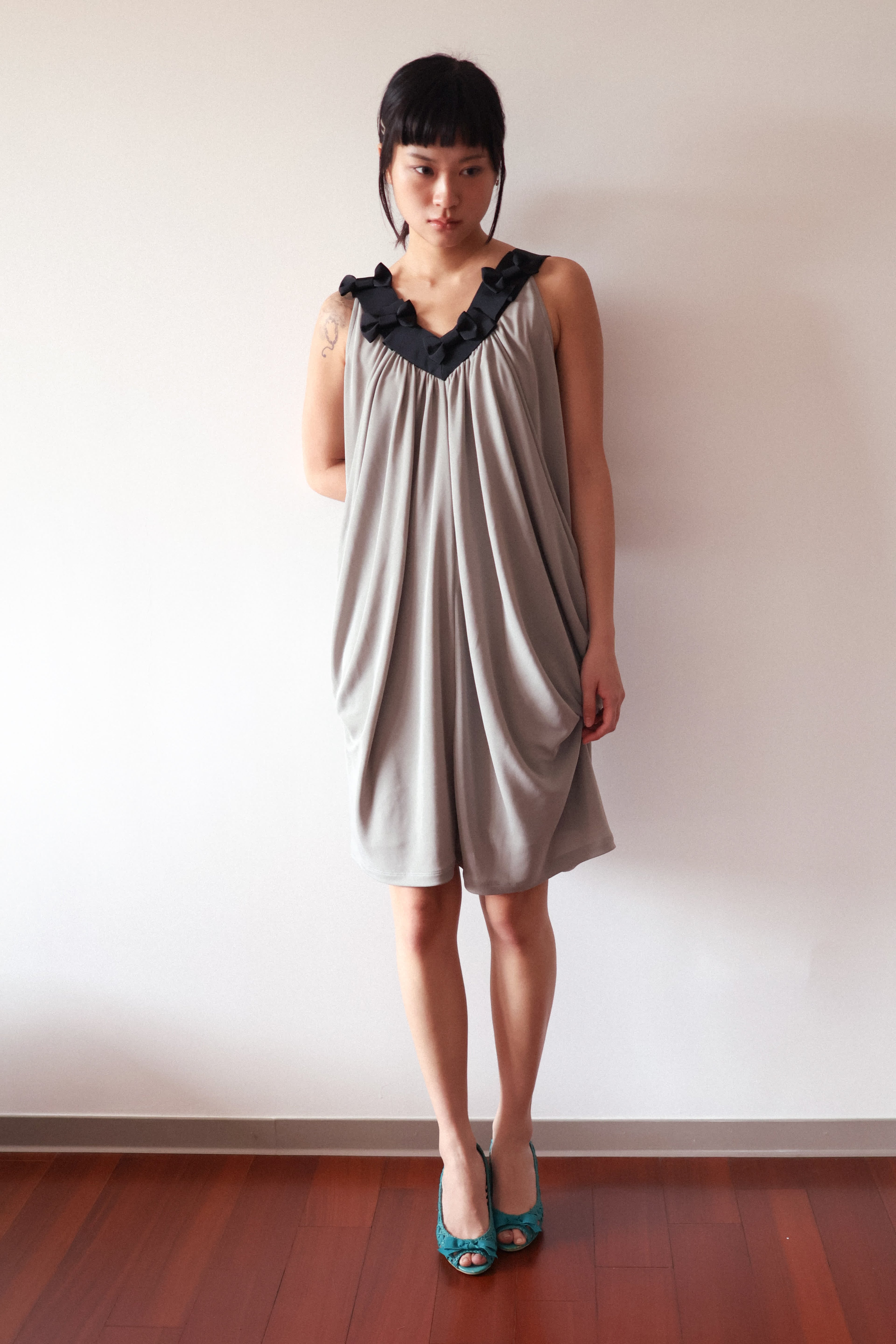 PESDIN KUO Bow-Detailed Draped Dress