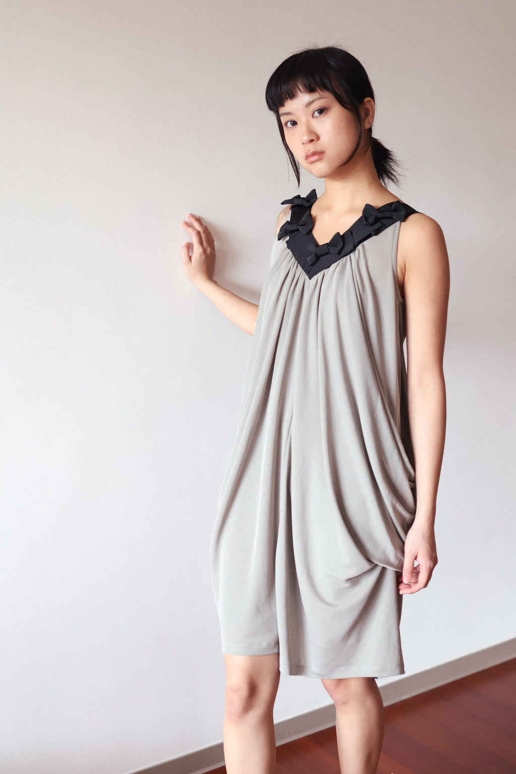 PESDIN KUO Bow-Detailed Draped Dress