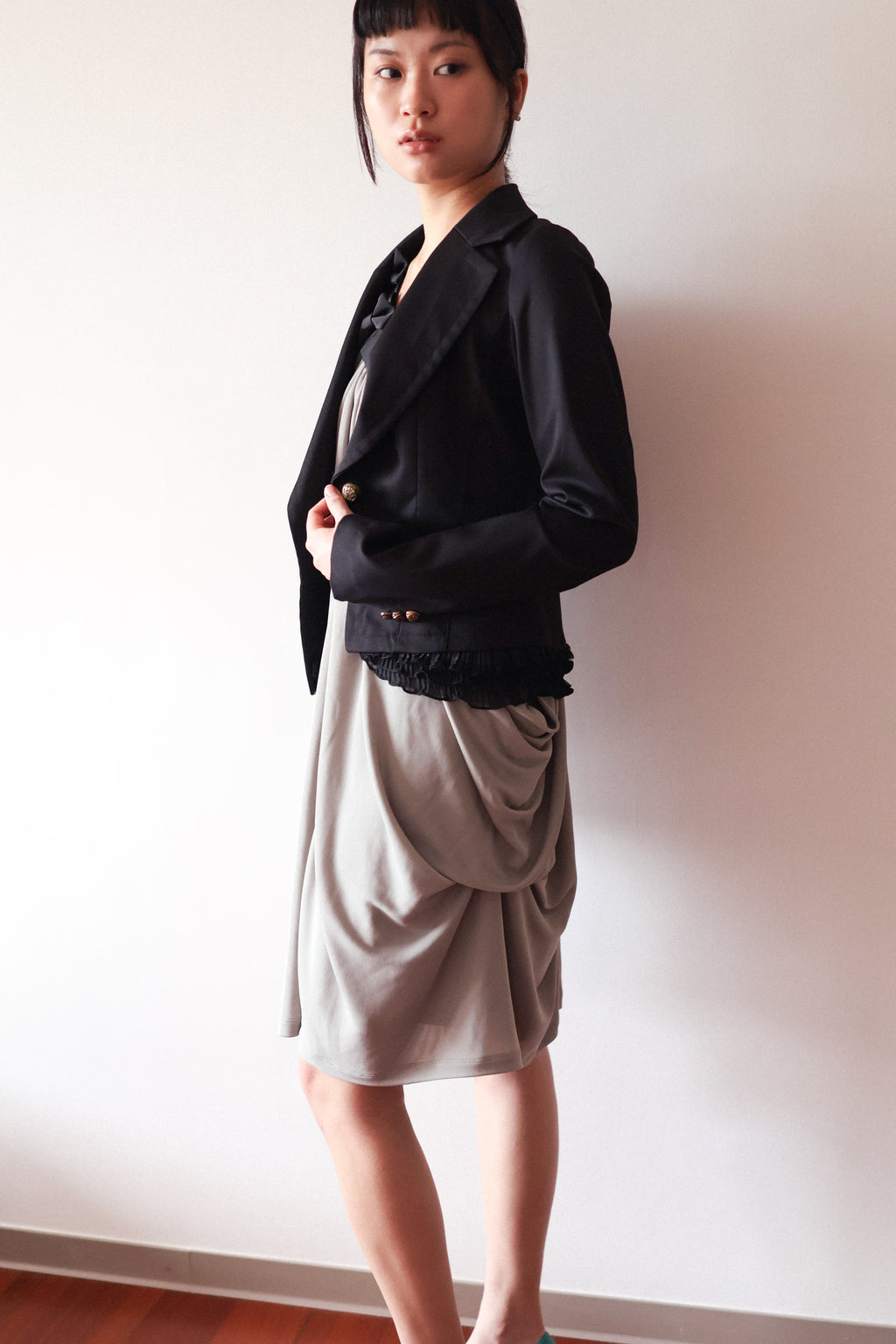 PESDIN KUO Bow-Detailed Draped Dress