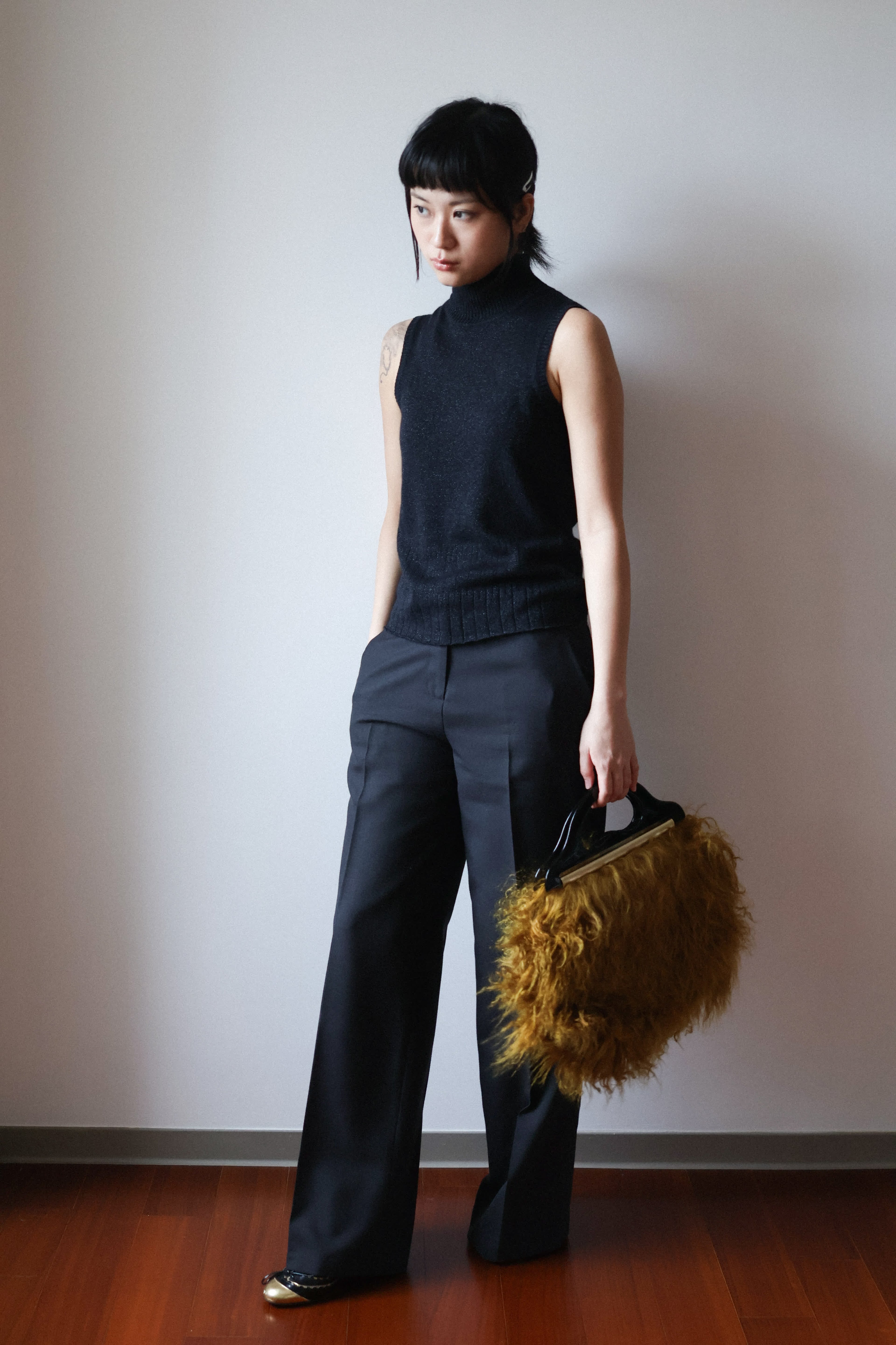 Vivienne Tam Faux-Fur Handle Handbag