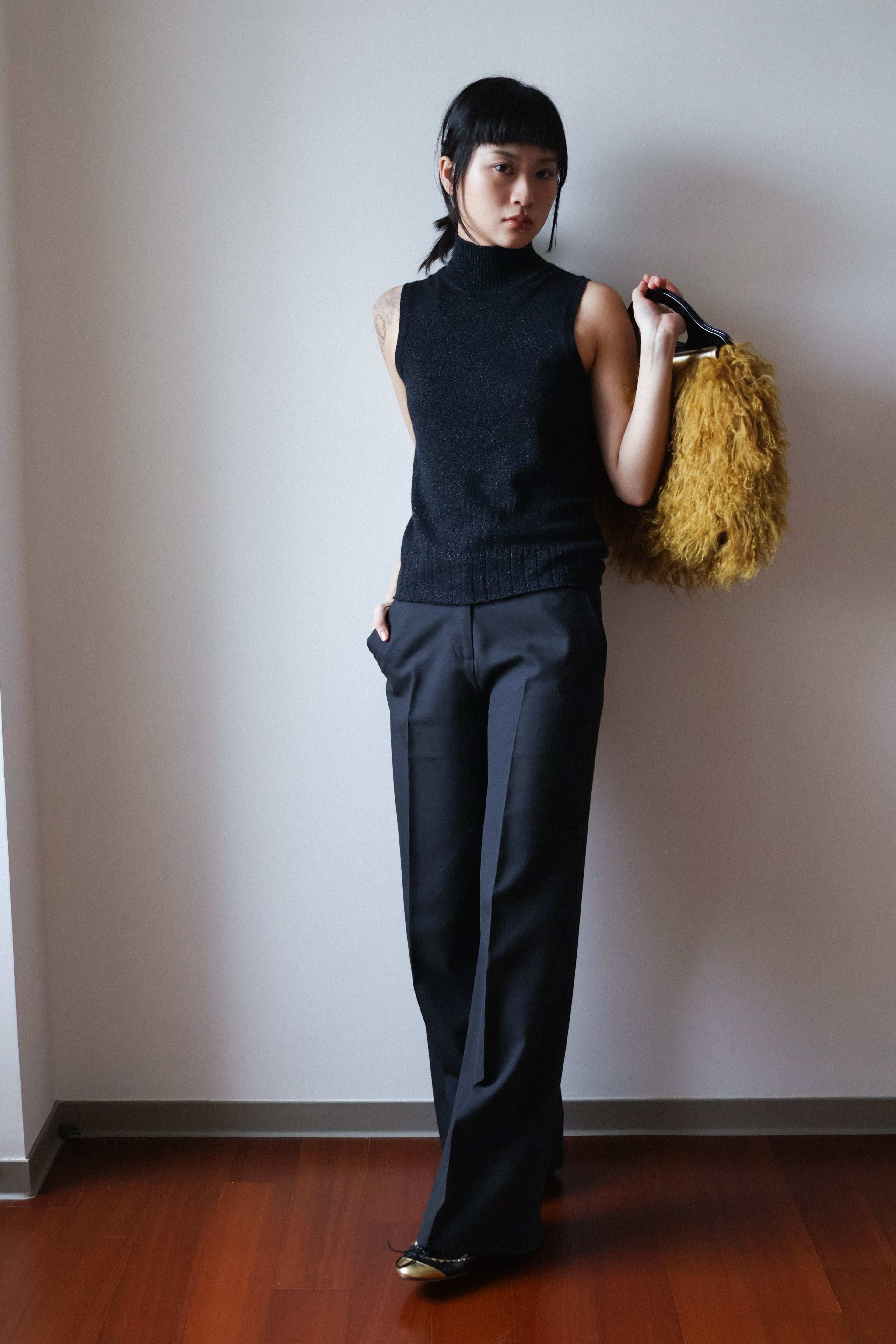 Vivienne Tam Faux-Fur Handle Handbag