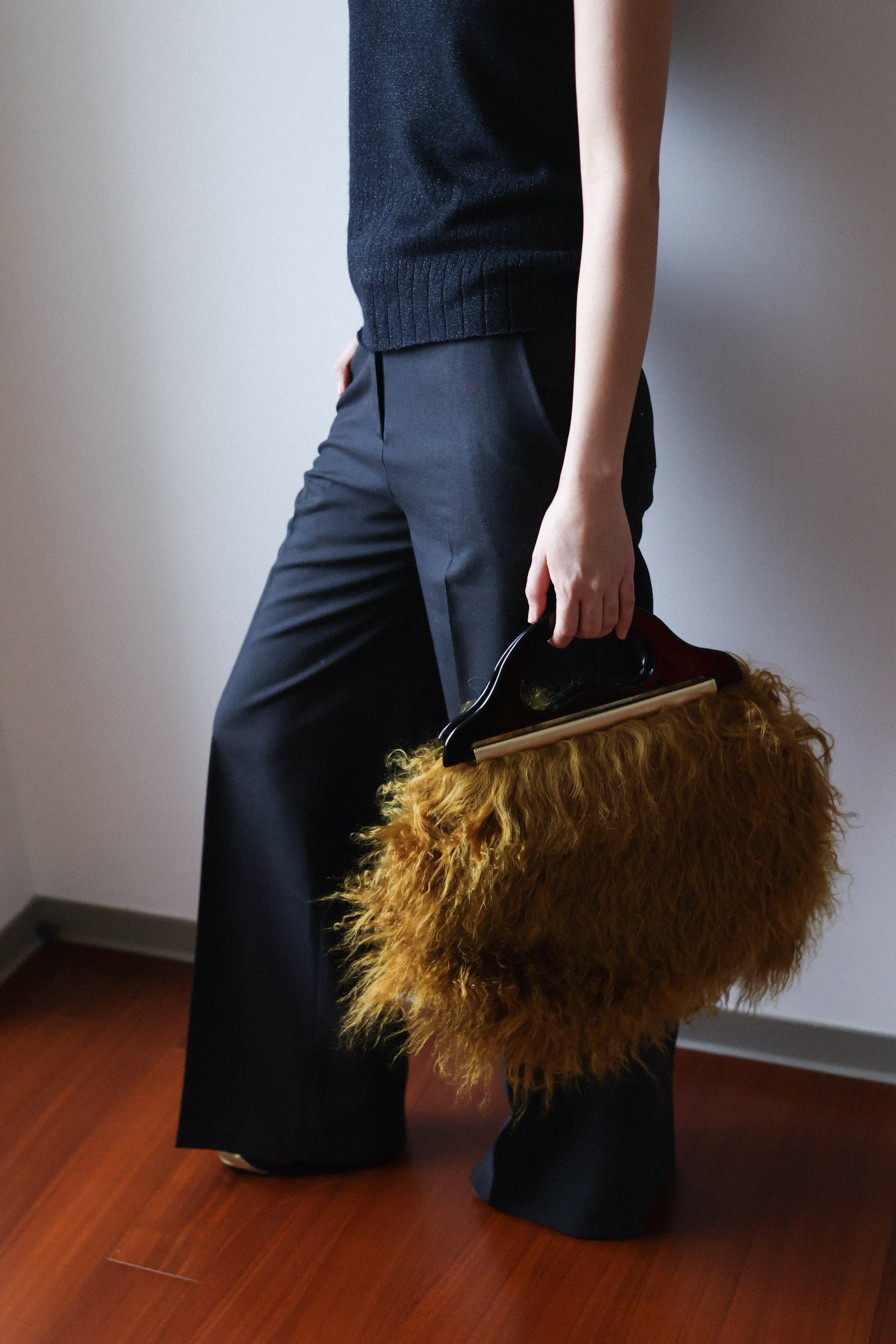 Vivienne Tam Faux-Fur Handle Handbag