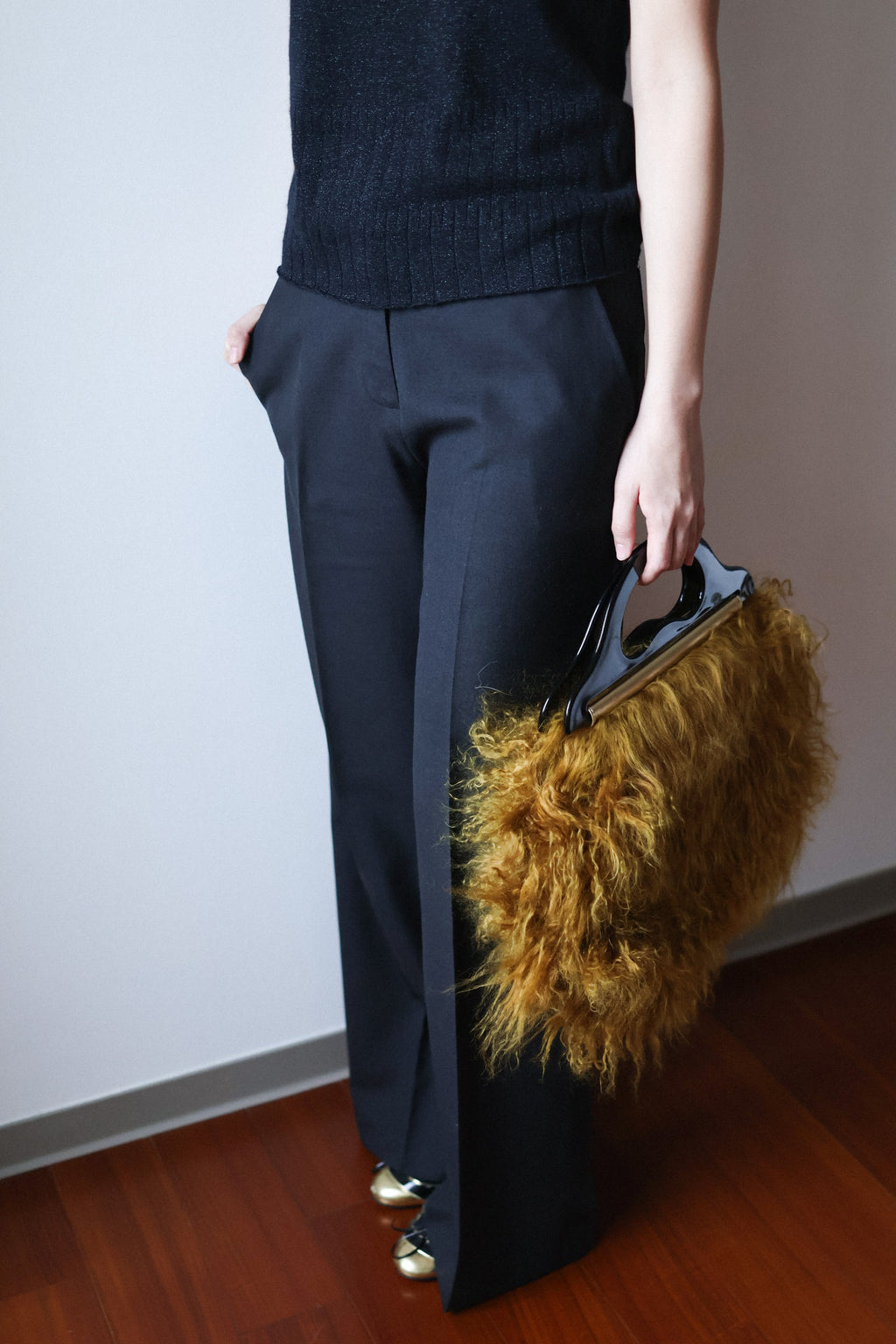 Vivienne Tam Faux-Fur Handle Handbag