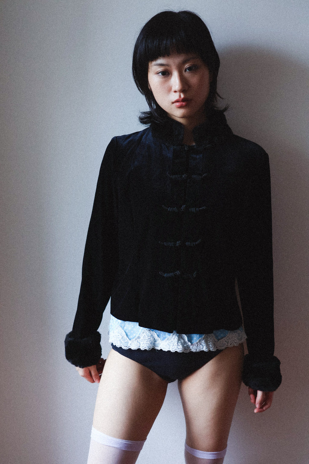 Velvet Oriental Jacket with Chinese Knot