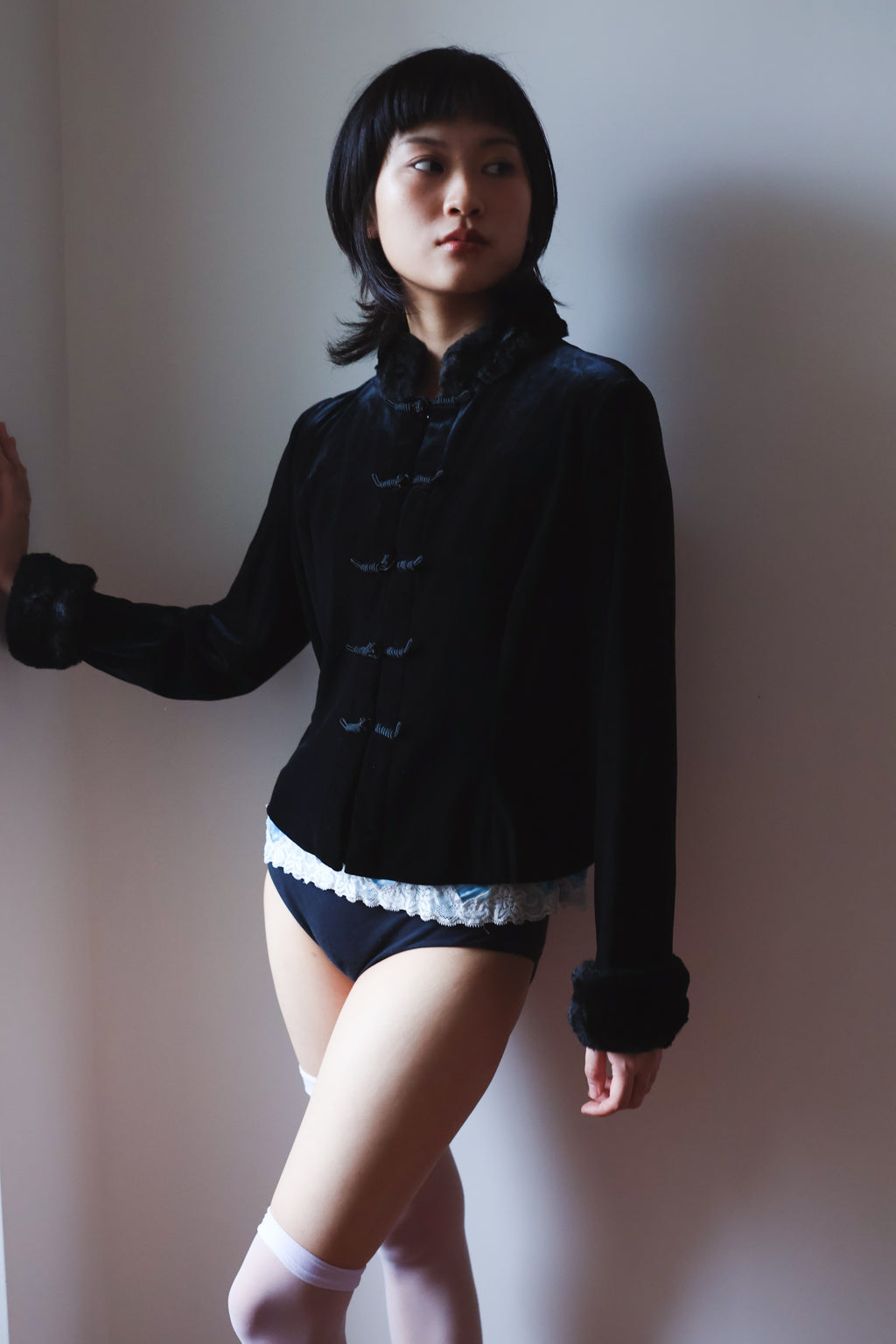 Velvet Oriental Jacket with Chinese Knot