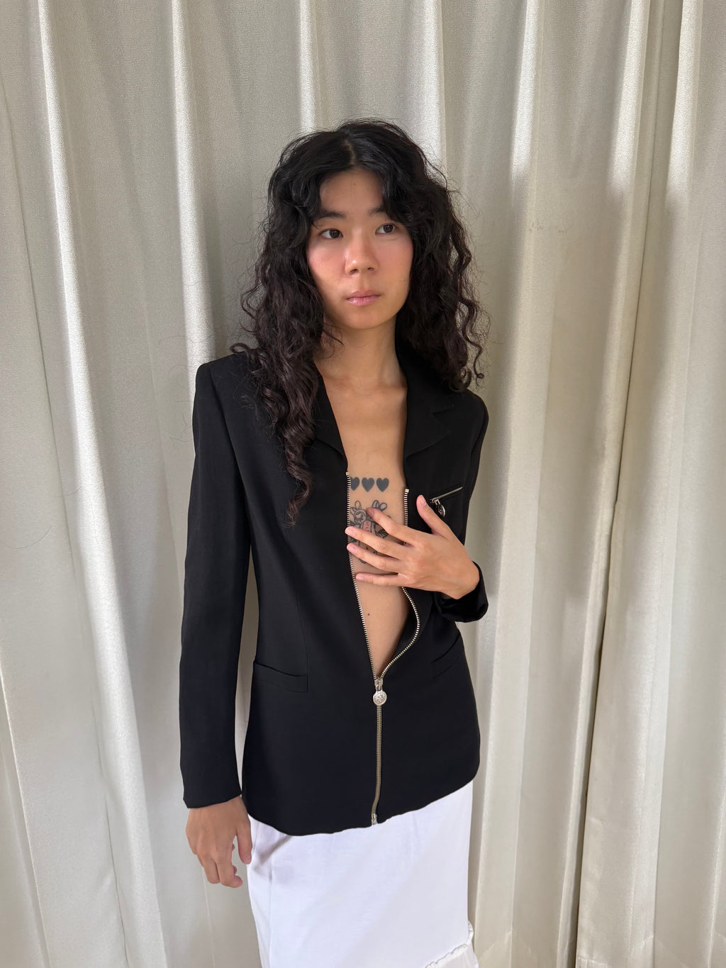 Versus Black Jacket with Subtle Shoulder Pads