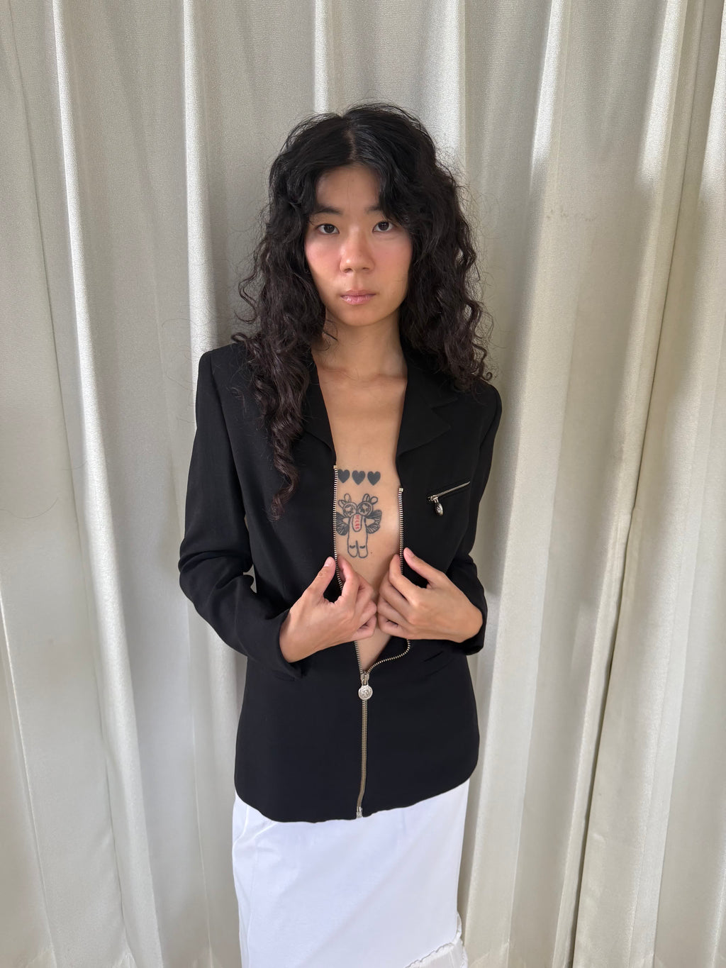 Versus Black Jacket with Subtle Shoulder Pads