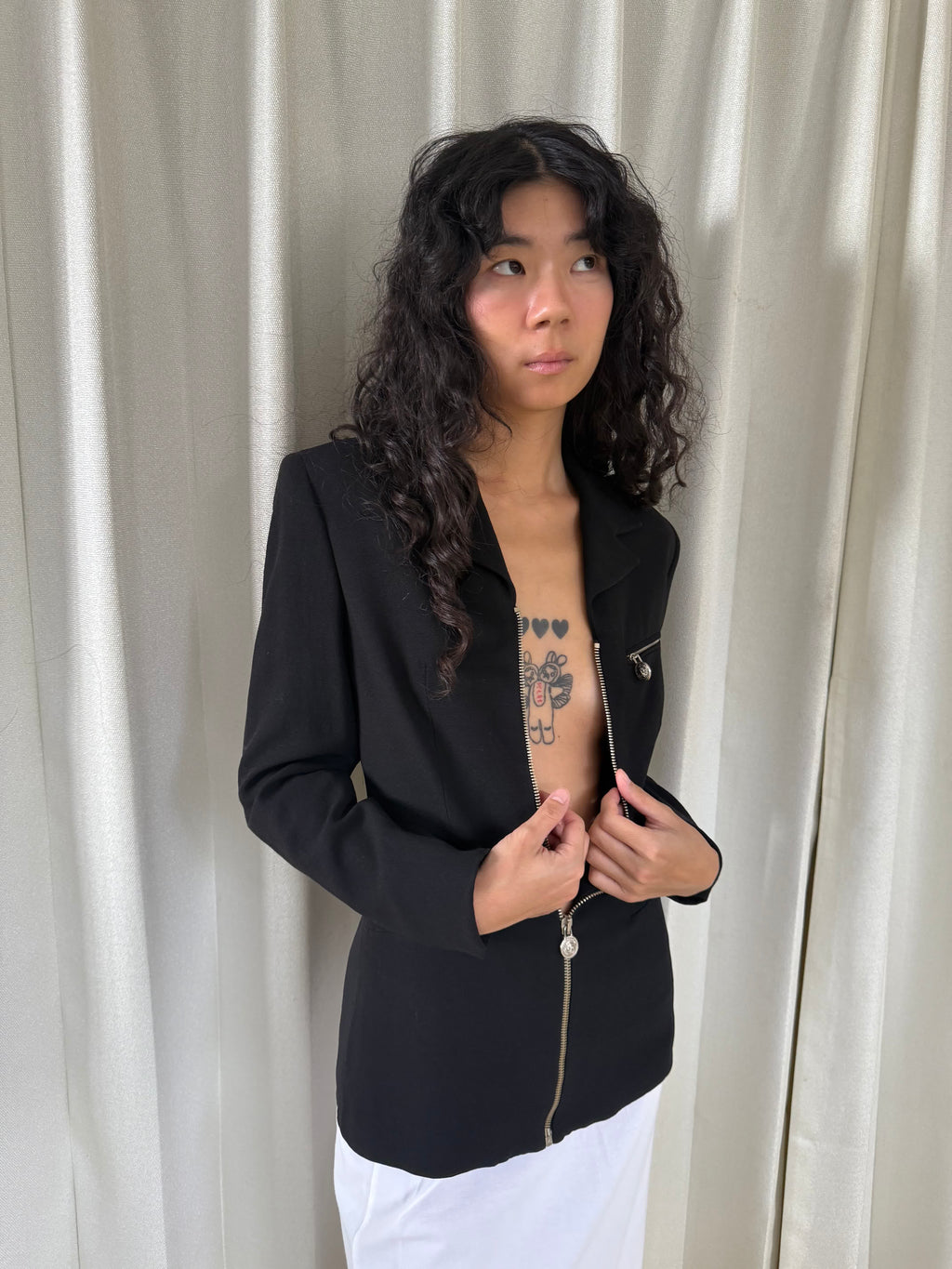 Versus Black Jacket with Subtle Shoulder Pads