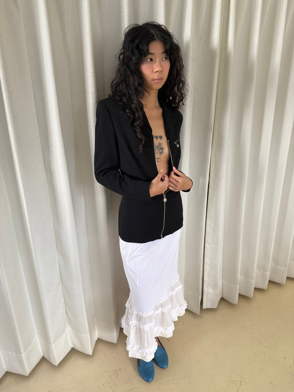 Versus Black Jacket with Subtle Shoulder Pads