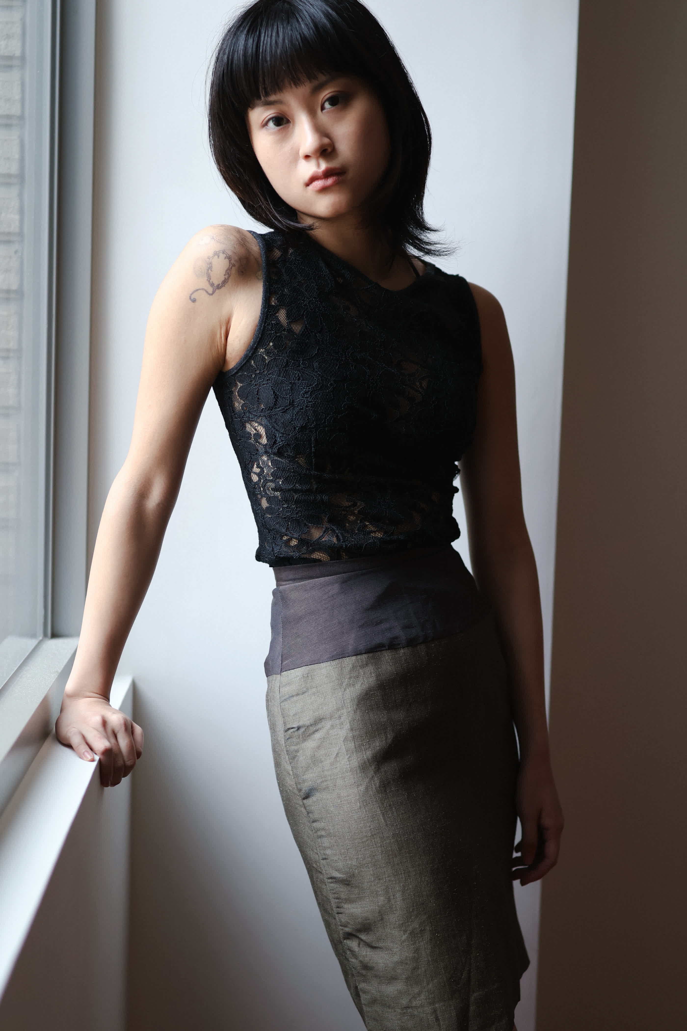 Gianfranco Ferré Two-Tone Color-Block Silk Skirt