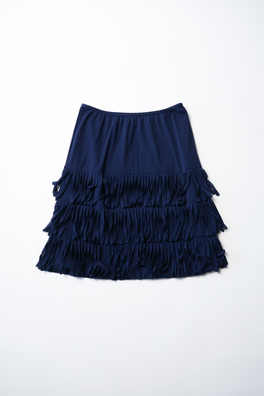 VivienneTam Blue Fringed Skirt