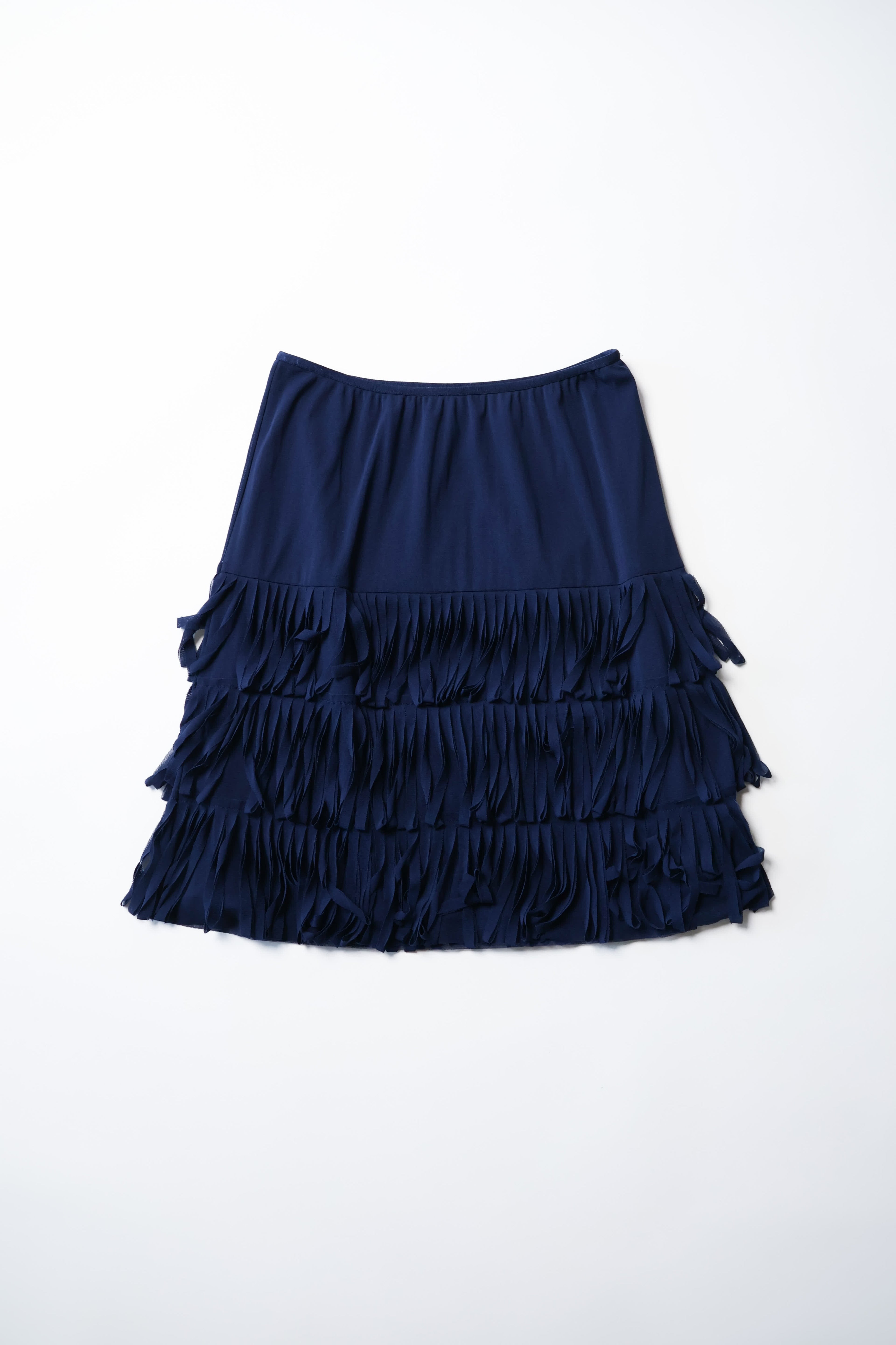 VivienneTam Blue Fringed Skirt