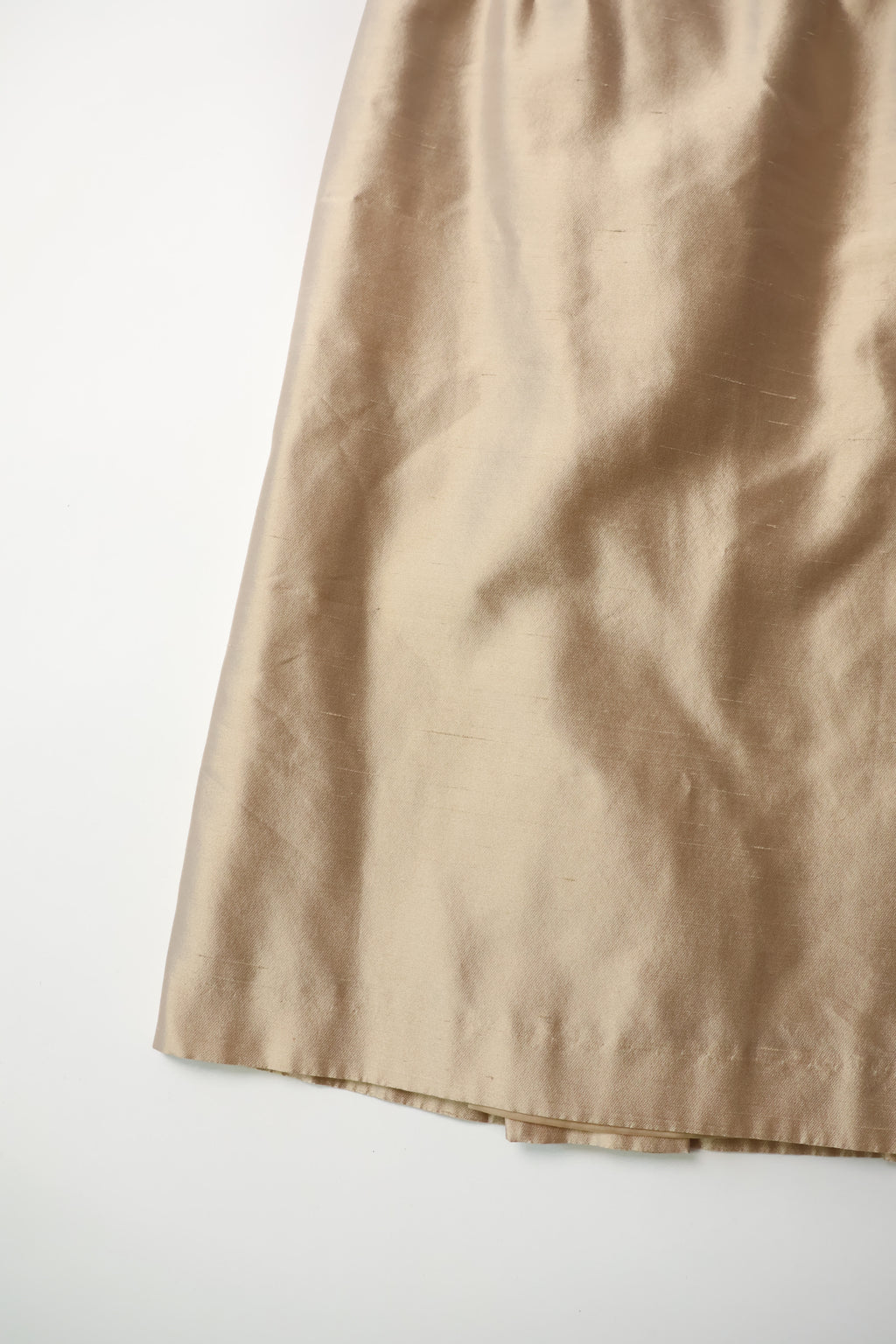 Alexander McQueen Golden Beige Silk A-Line Skirt