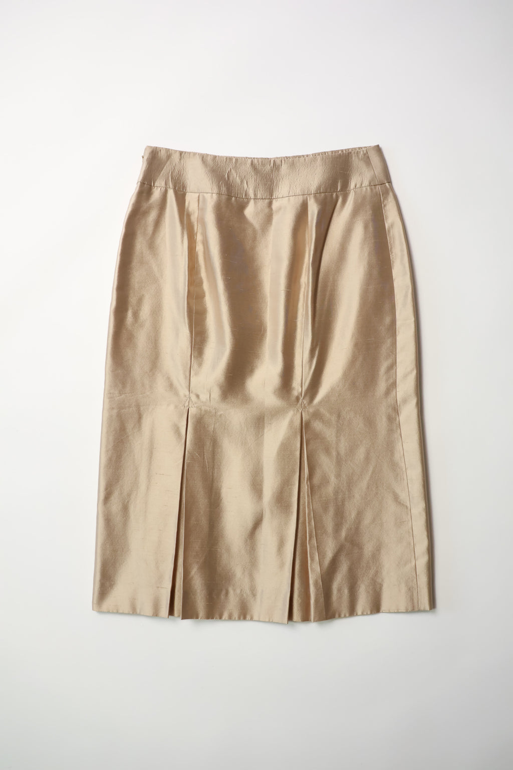 Alexander McQueen Golden Beige Silk A-Line Skirt