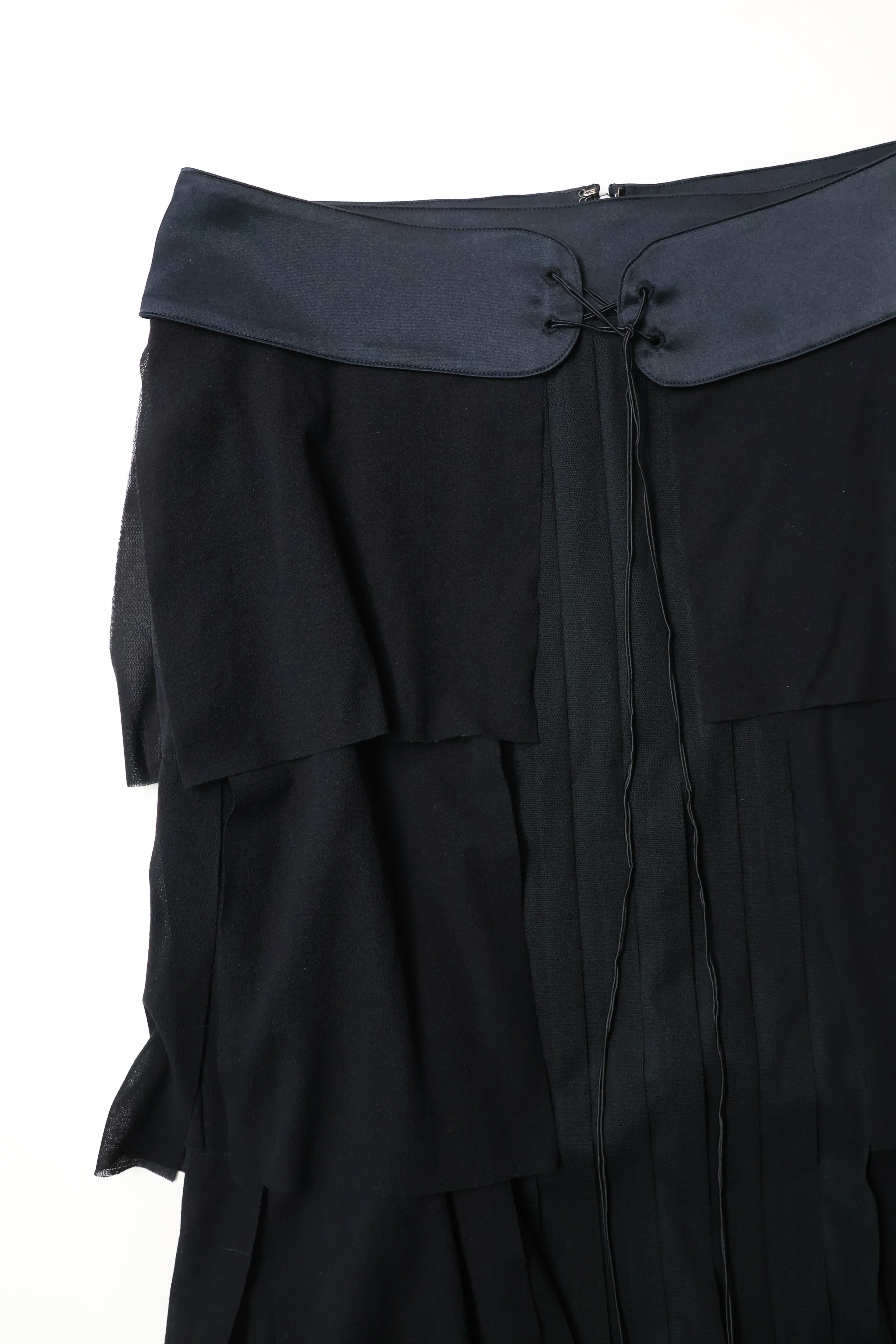 Vivienne Tam Chinese Black Fringed Skirt