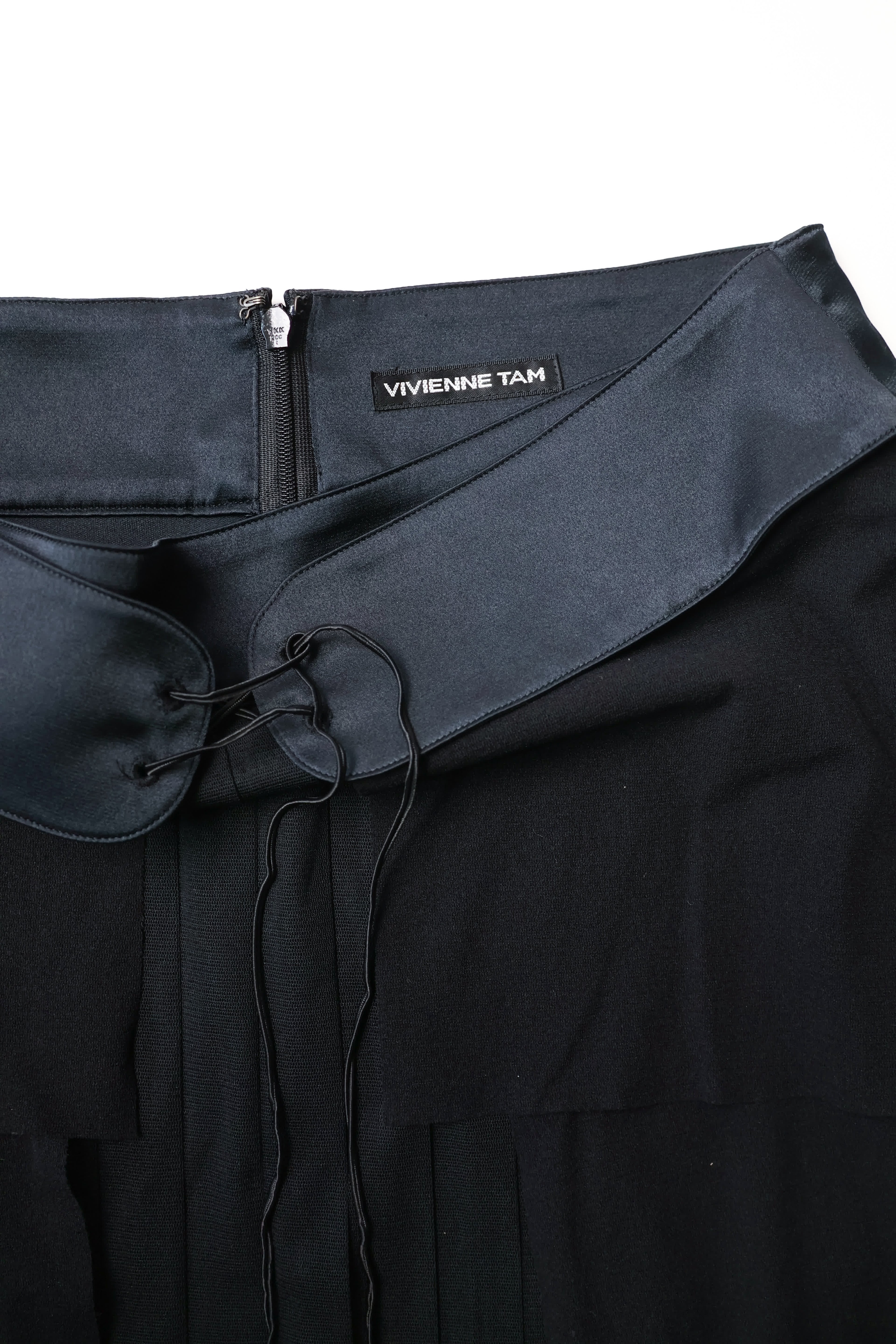 Vivienne Tam Chinese Black Fringed Skirt