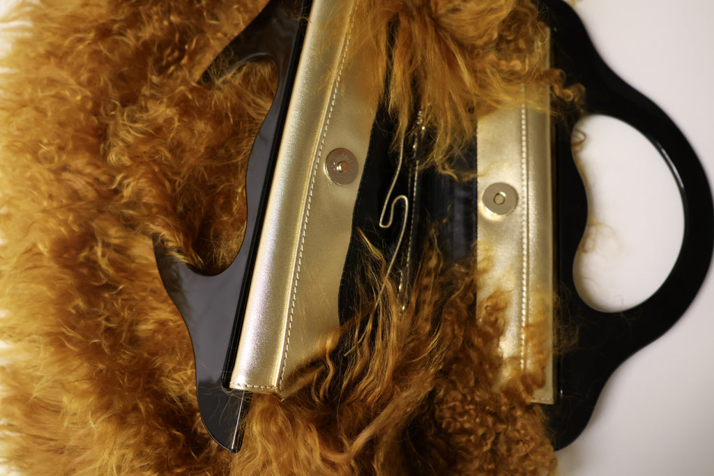 Vivienne Tam Faux-Fur Handle Handbag