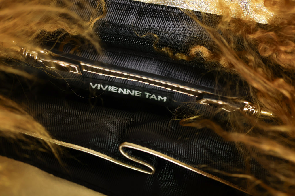 Vivienne Tam Faux-Fur Handle Handbag