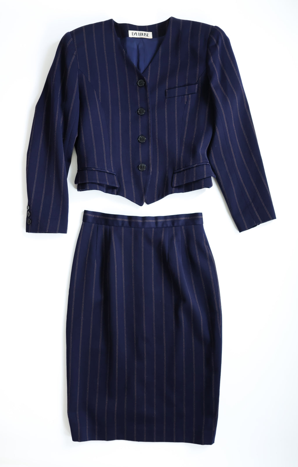 Classic Navy Pinstripe Wool Suit