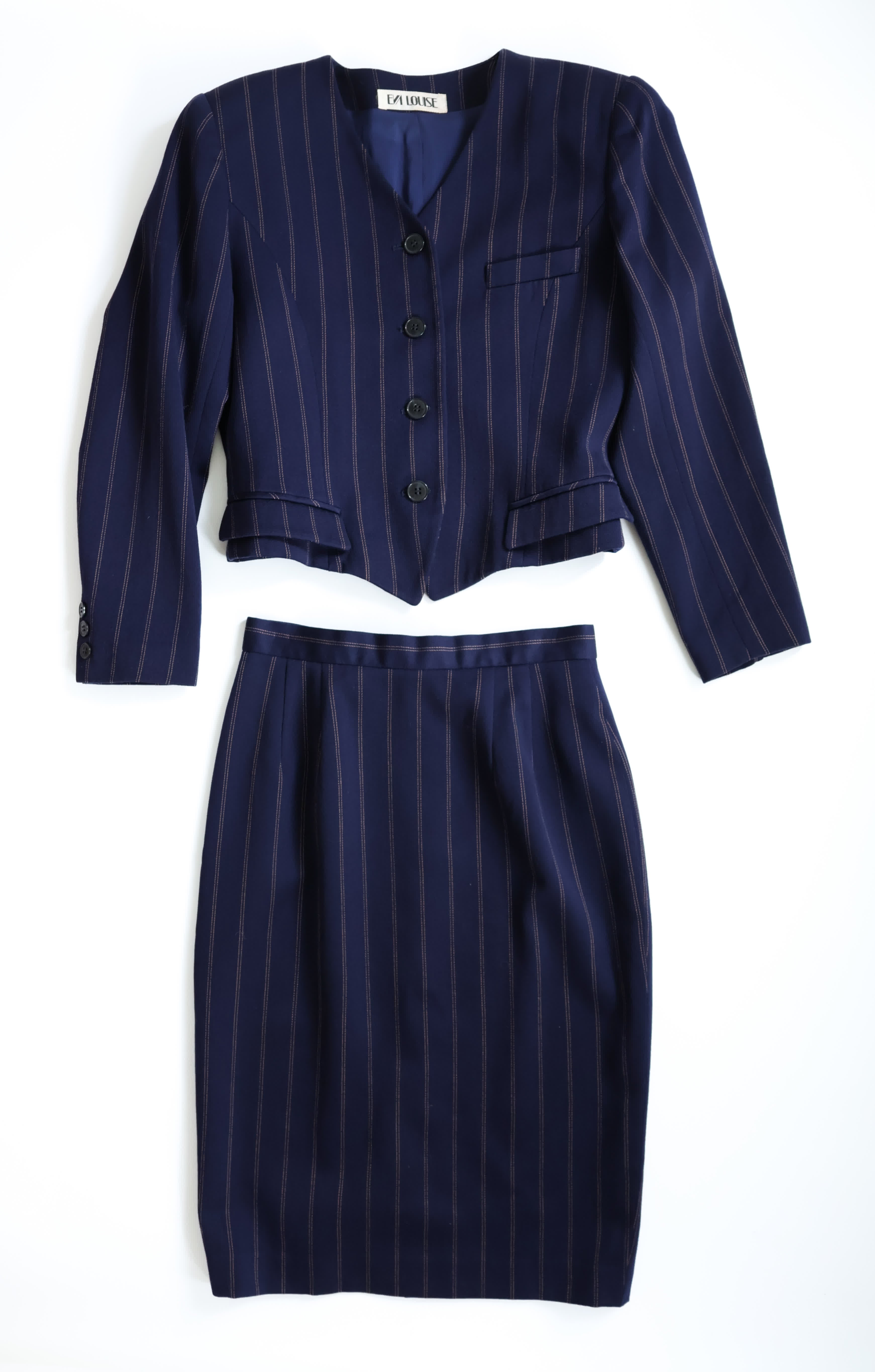 Classic Navy Pinstripe Wool Suit