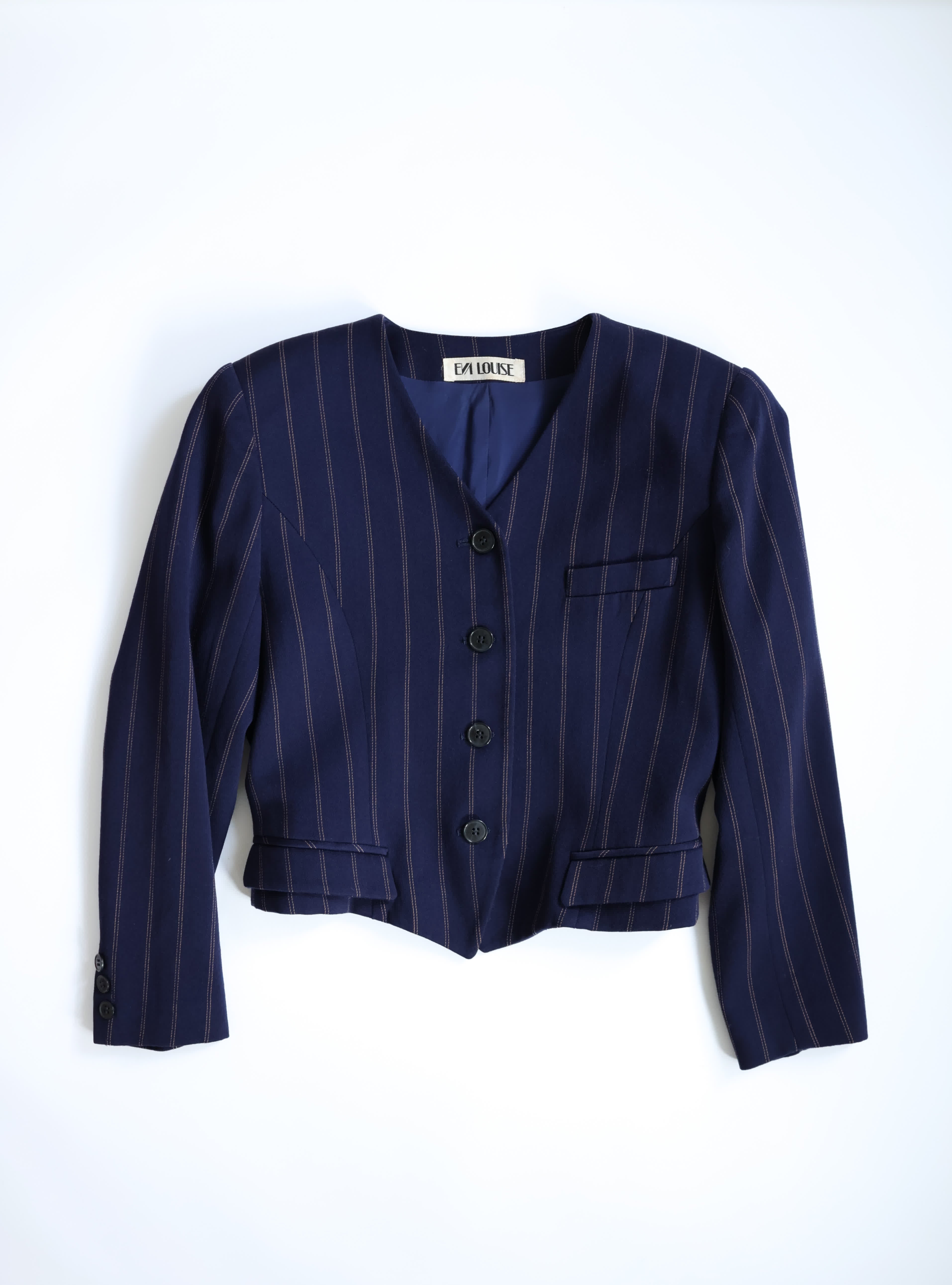 Classic Navy Pinstripe Wool Suit