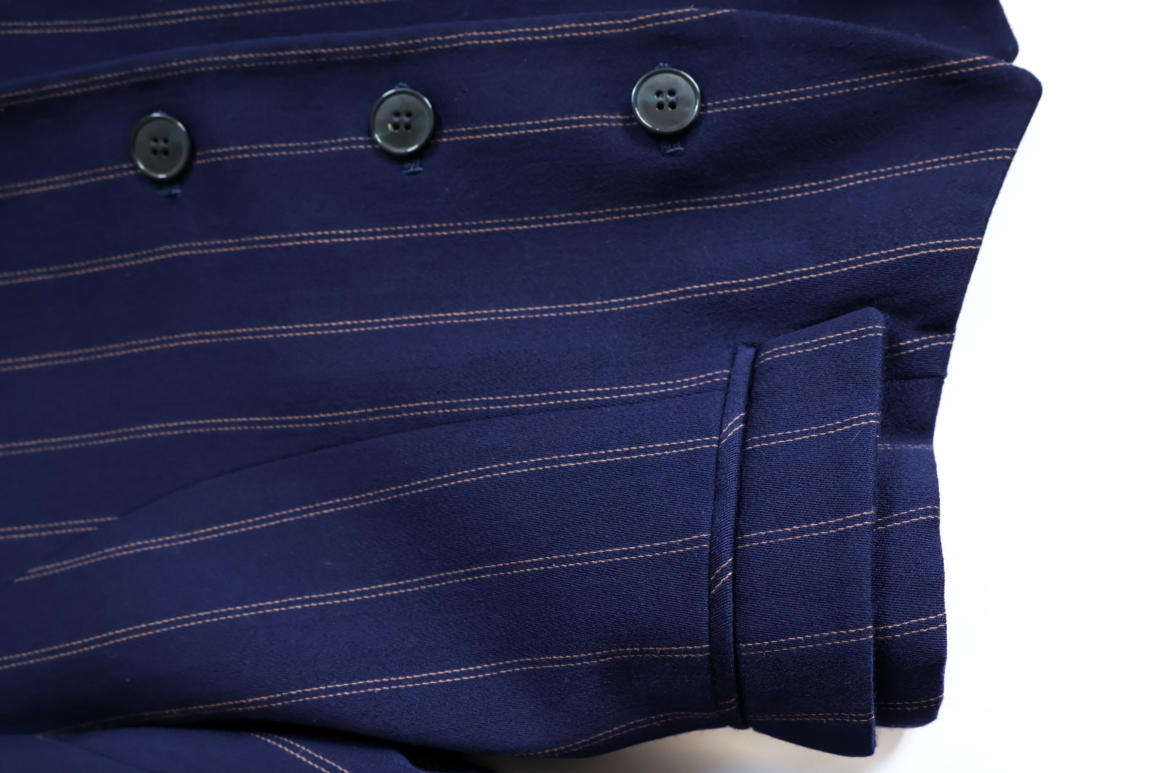 Classic Navy Pinstripe Wool Suit