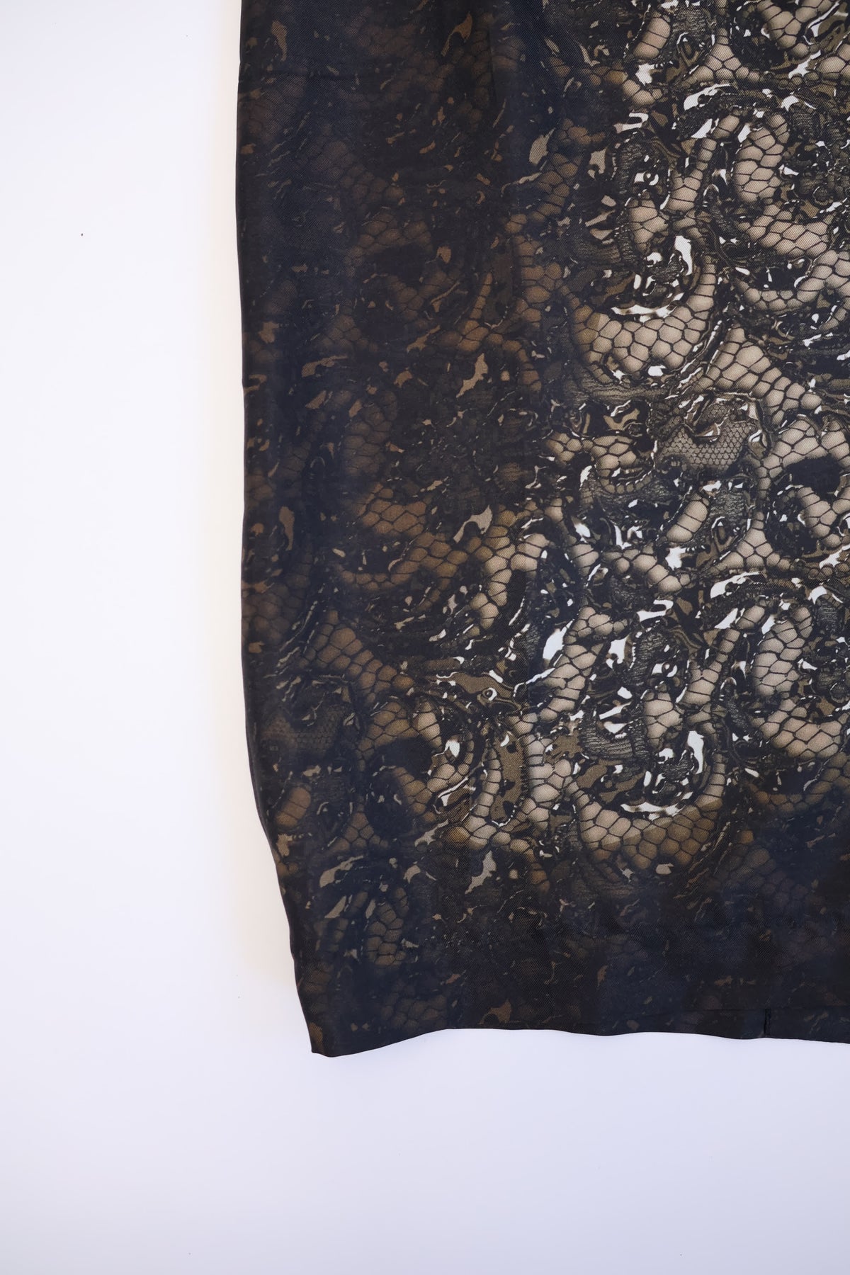 Prada 2008 FW Runway Silk Print Skirt