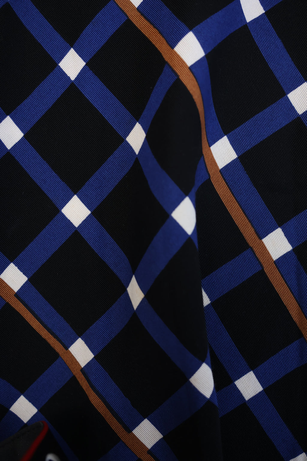 Blue Checked Midi Skirt