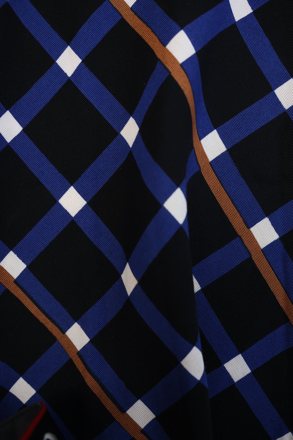 Blue Checked Midi Skirt
