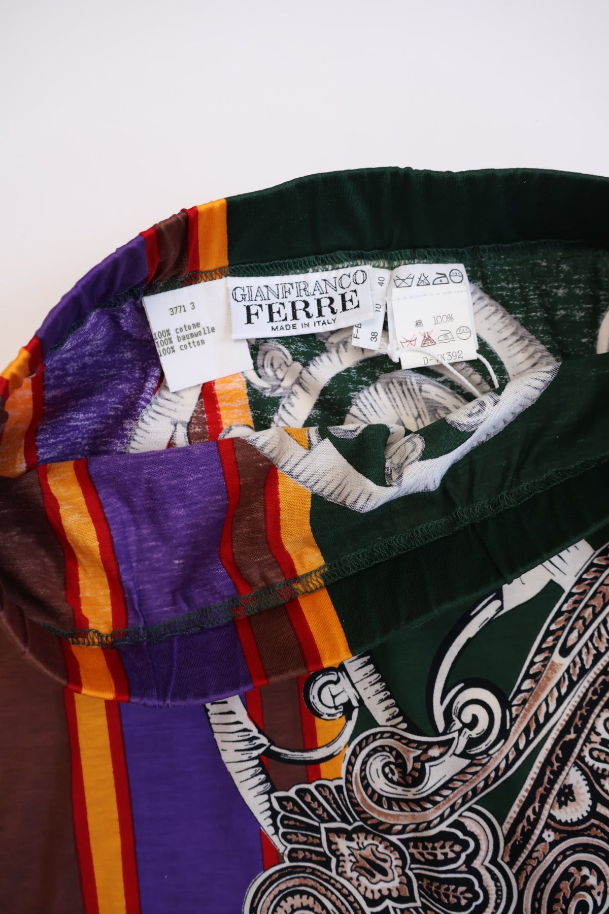 Gianfranco Ferre Cotton Vintage Print Skirt