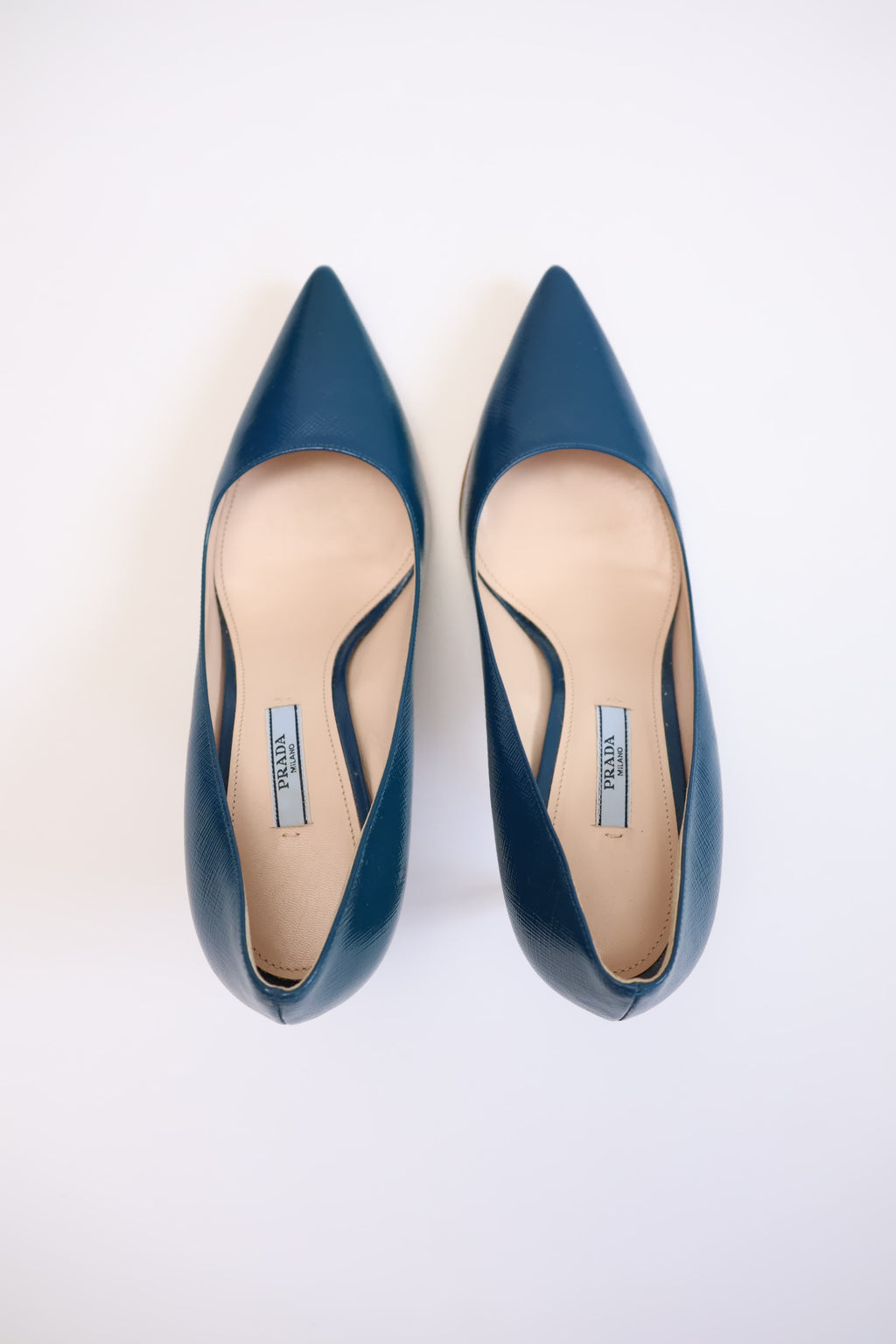 Prada Blue Patent Leather Pumps