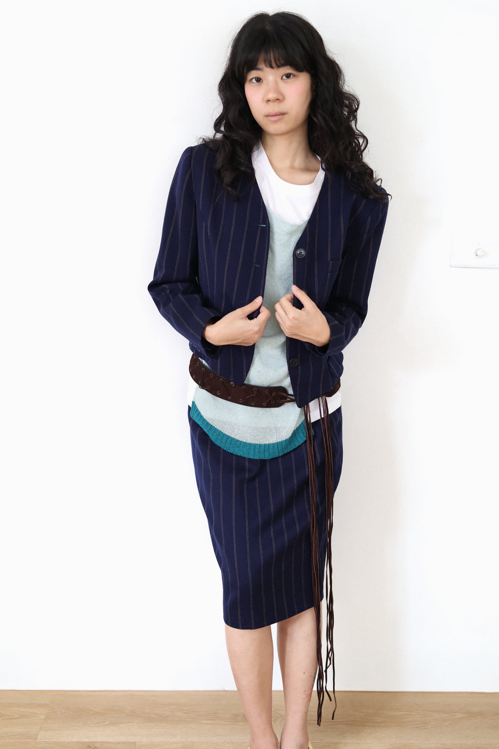 Classic Navy Pinstripe Wool Suit