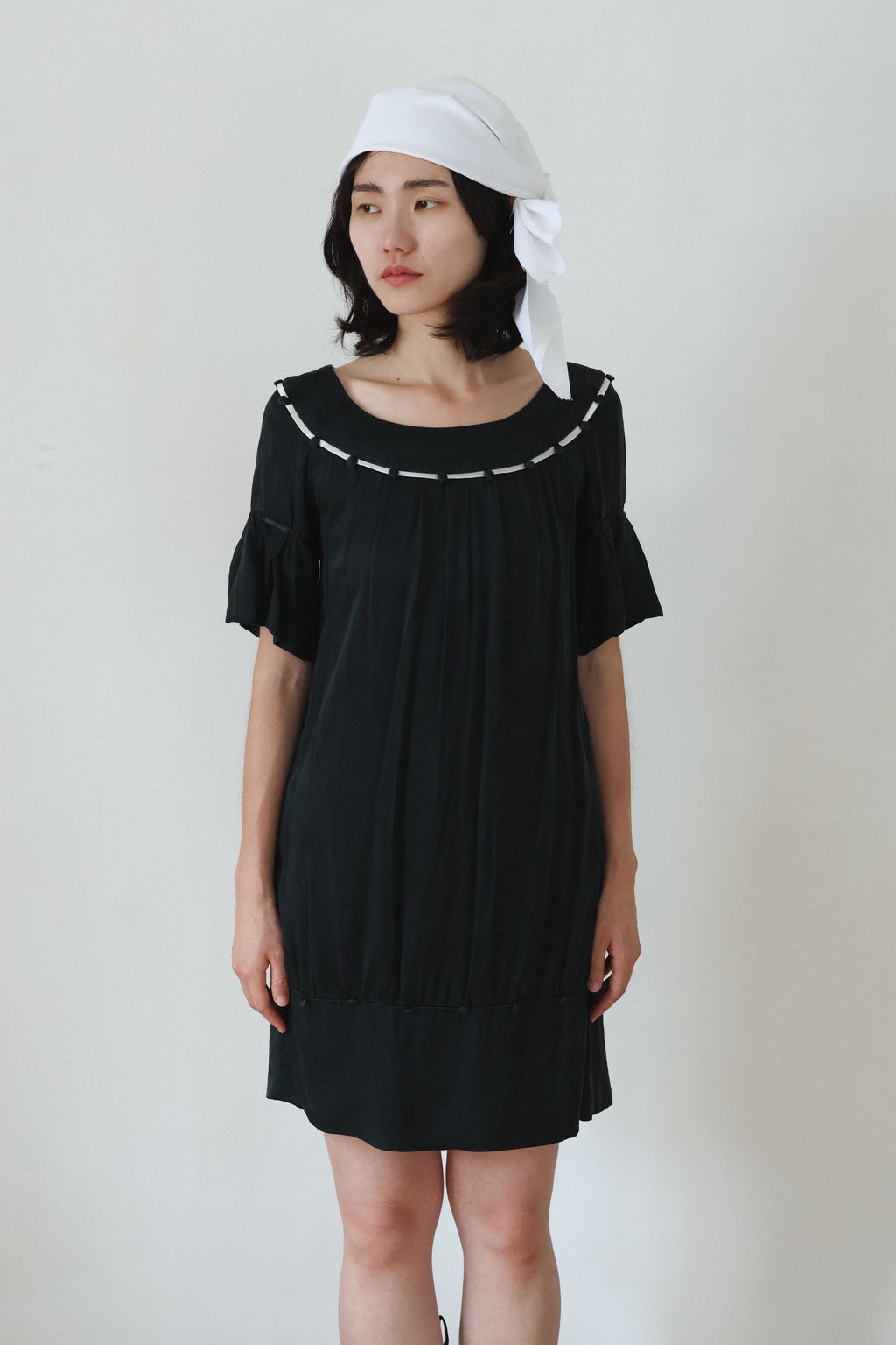 See by Chloé Black Silk Pleated Dress