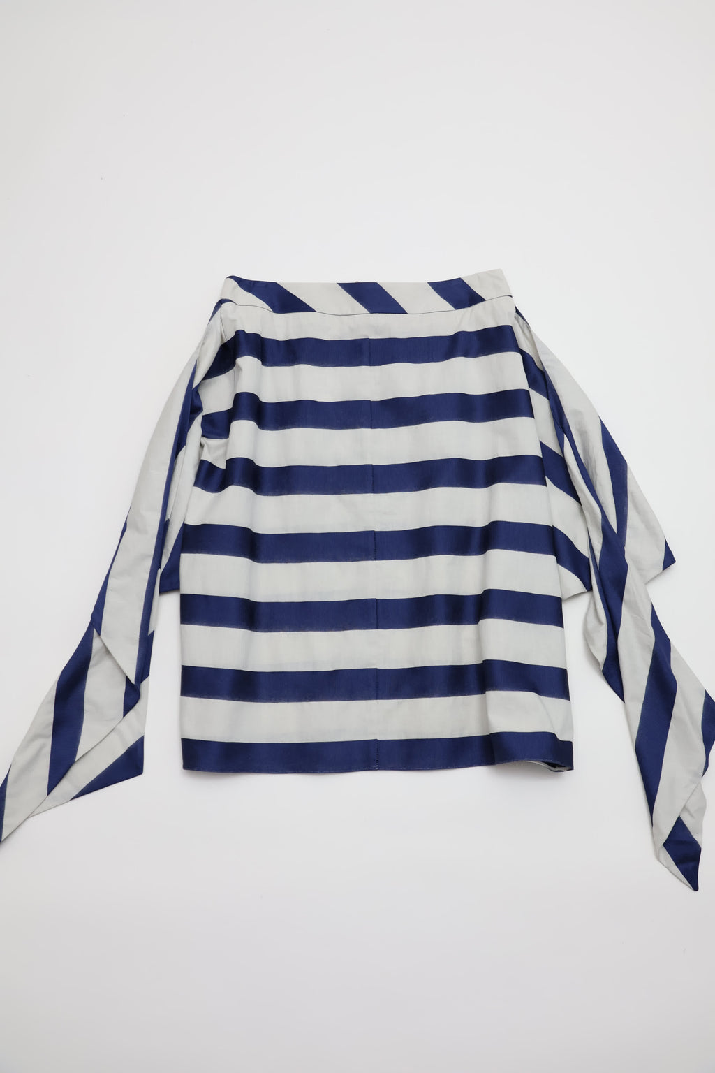 Emporio Armani Blue Striped Tie-Front Skirt