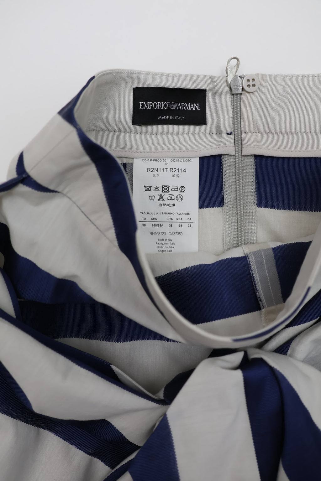 Emporio Armani Blue Striped Tie-Front Skirt