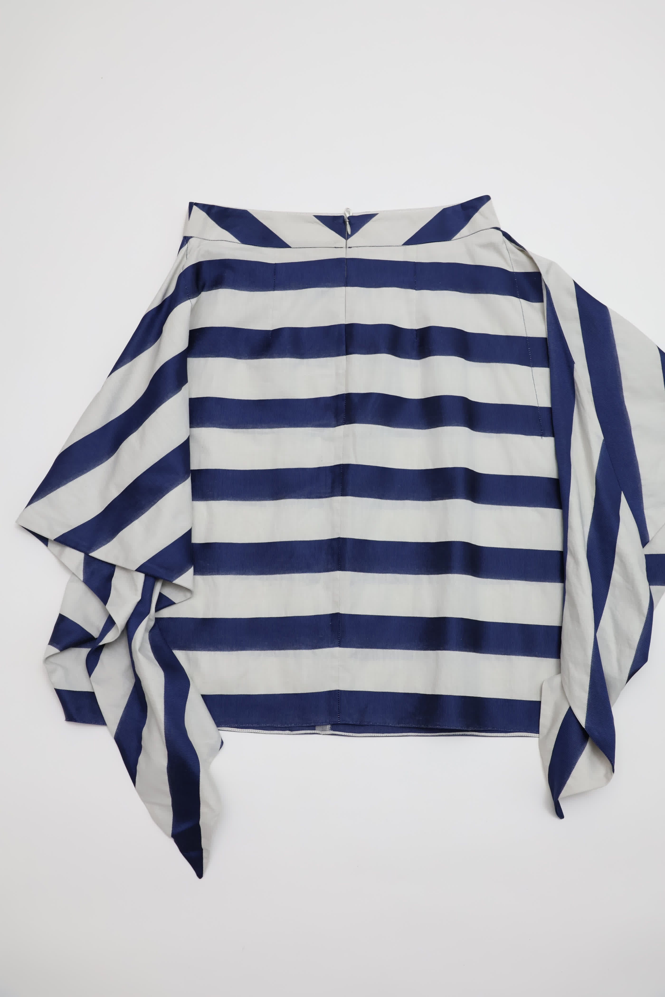Emporio Armani Blue Striped Tie-Front Skirt
