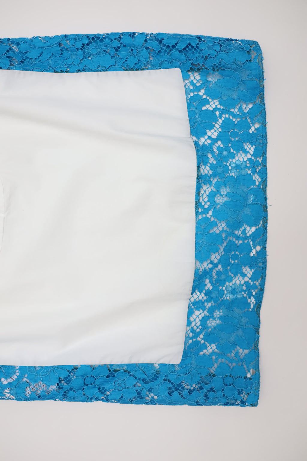 Prada Mixed-Media Aqua Blue Lace Sleeveless Top