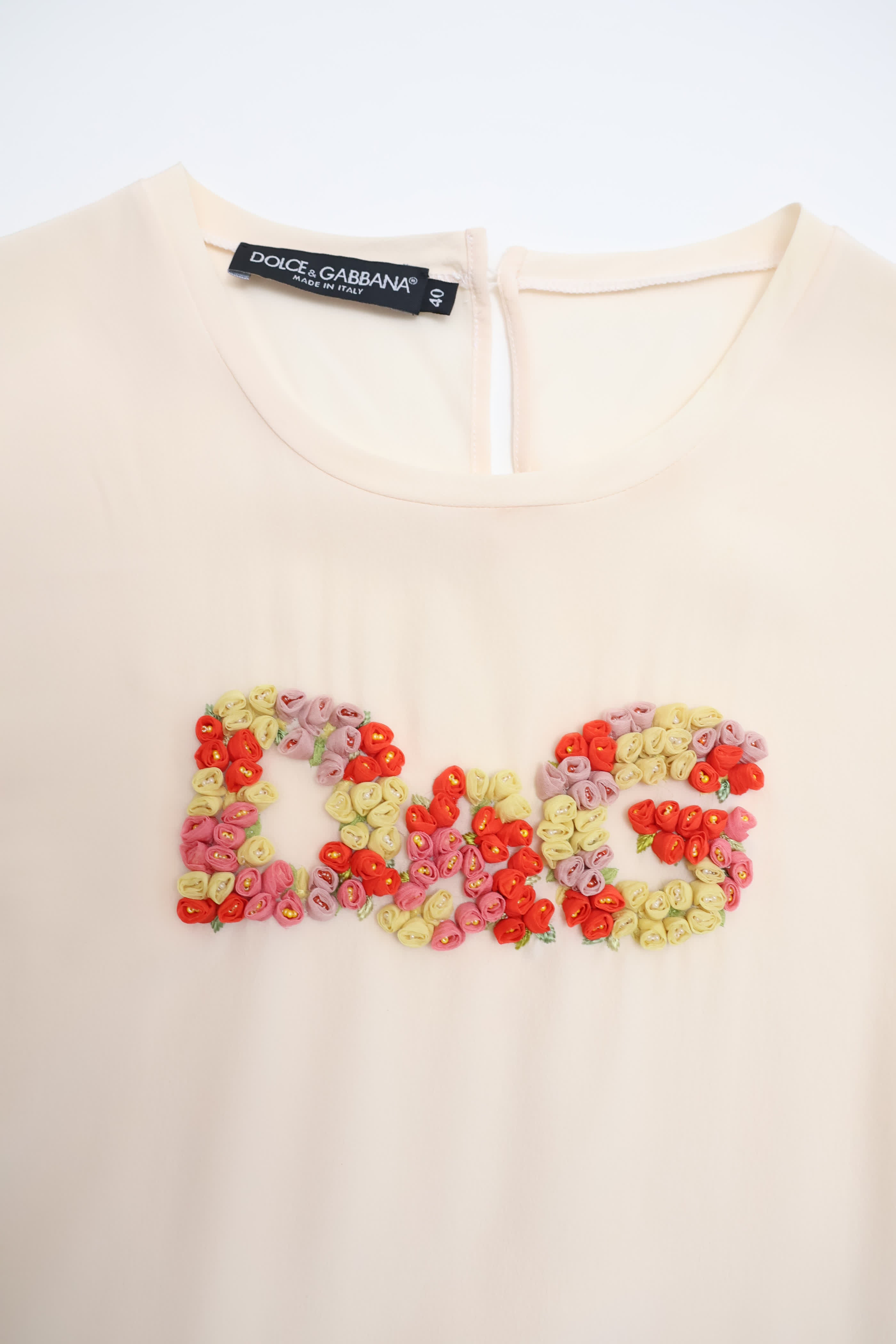 Dolce & Gabbana Nude Sheer Silk Top