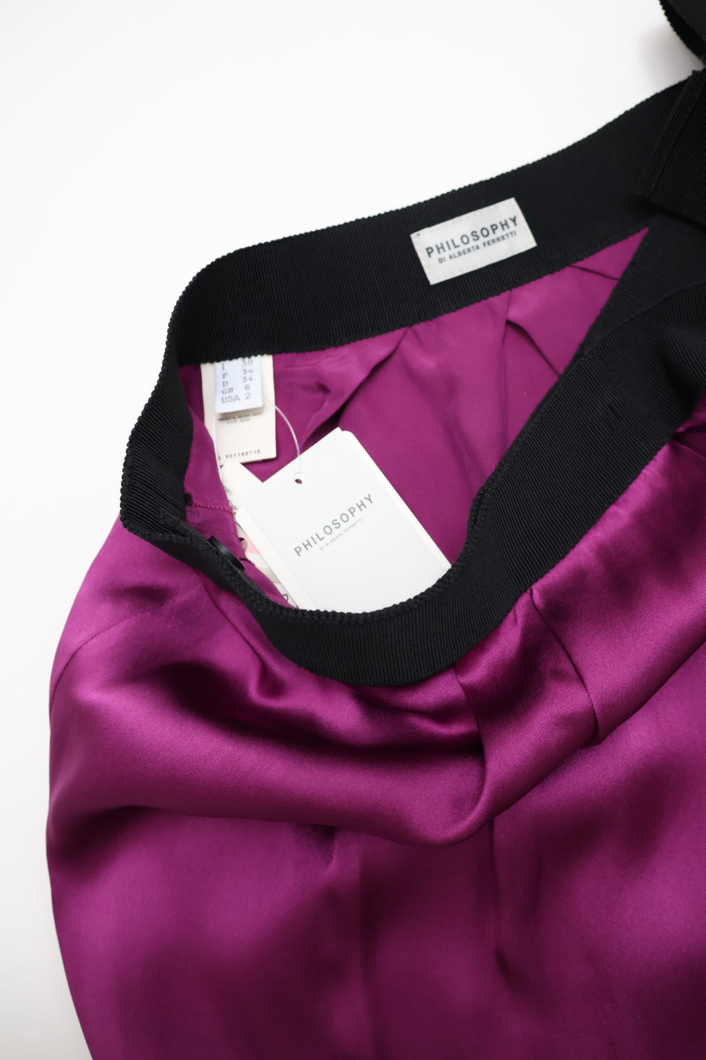 Philosophy di Alberta Ferretti Purple Silk Skirt