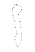 Pale Pink Long Pearl Necklace