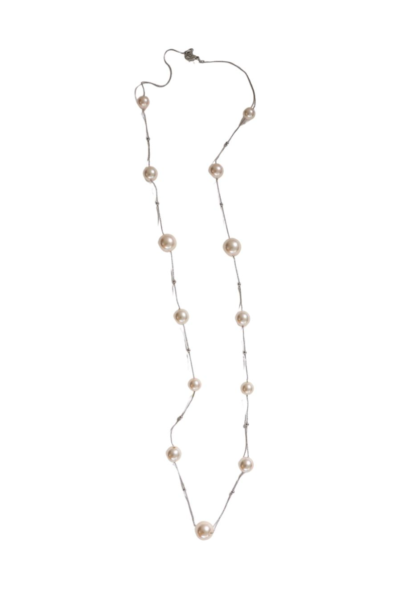 Pale Pink Long Pearl Necklace