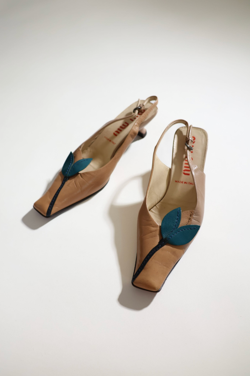 Miu Miu Tulip Genuine Leather Heels